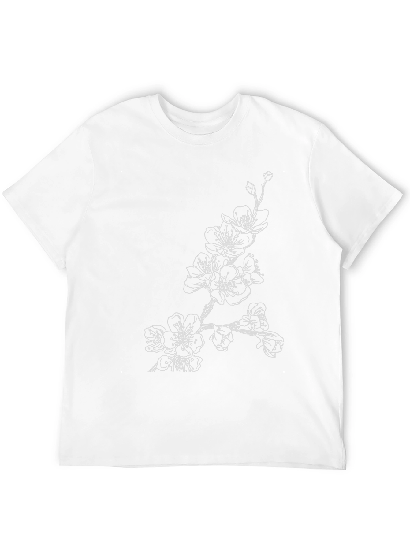 Black Floral Graphic Tee for Men