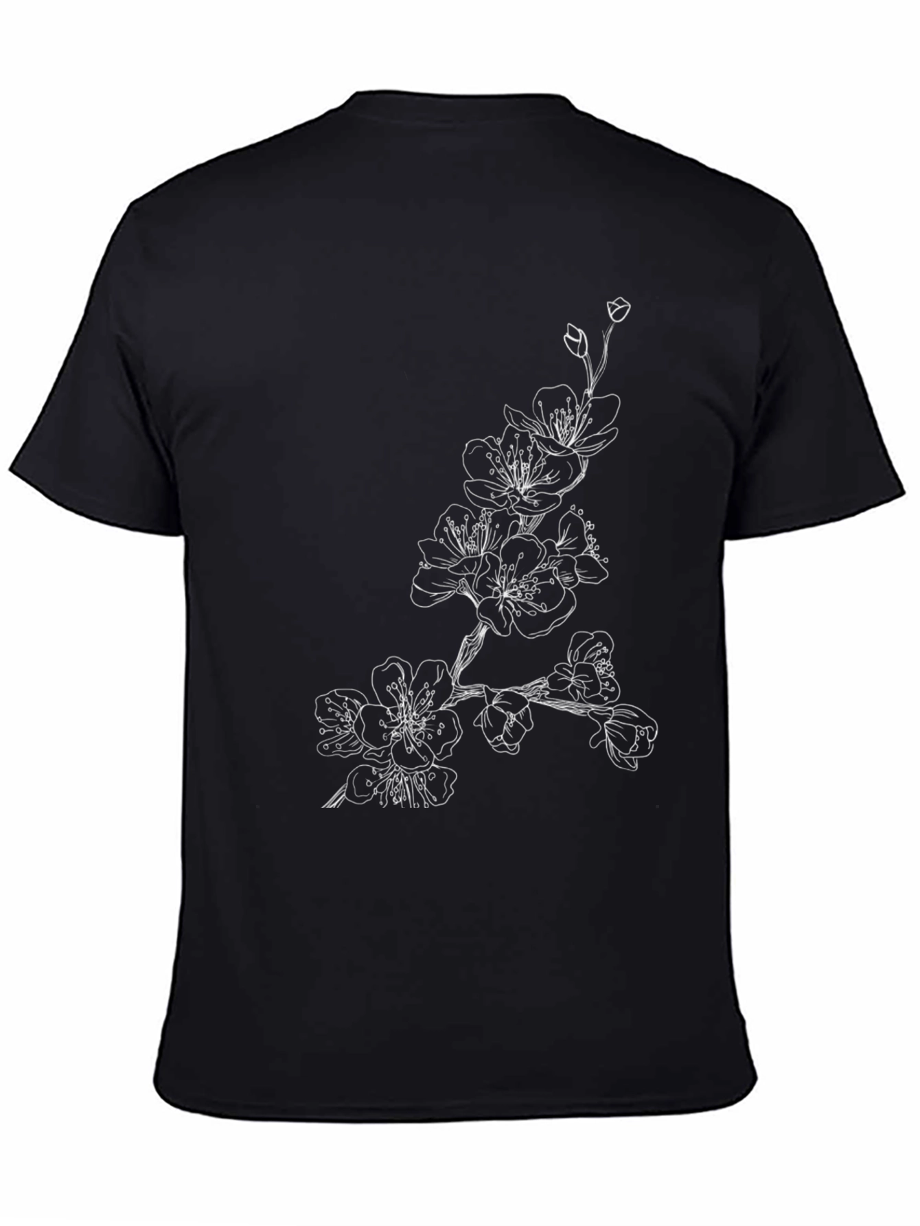 Black Floral Graphic Tee for Men