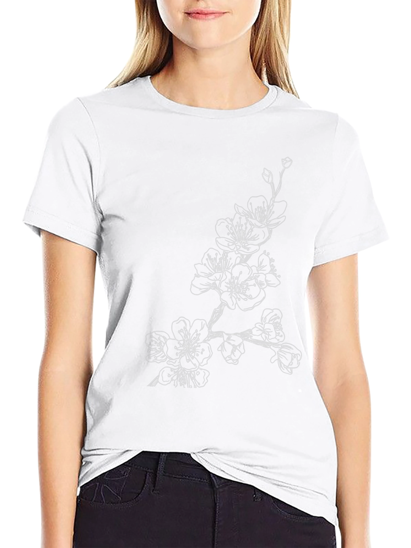 Black Floral Graphic Tee for Men