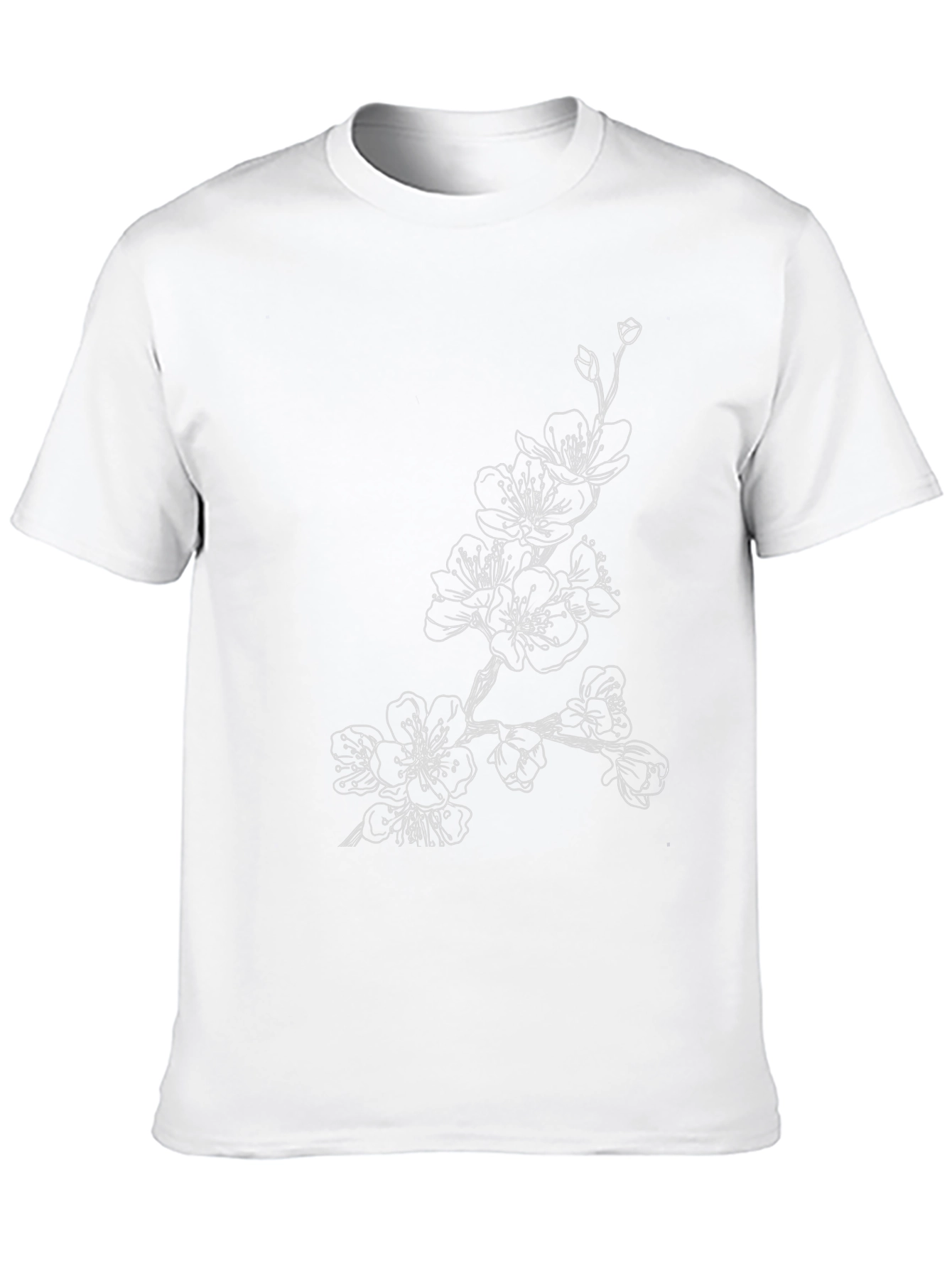 Black Floral Graphic Tee for Men