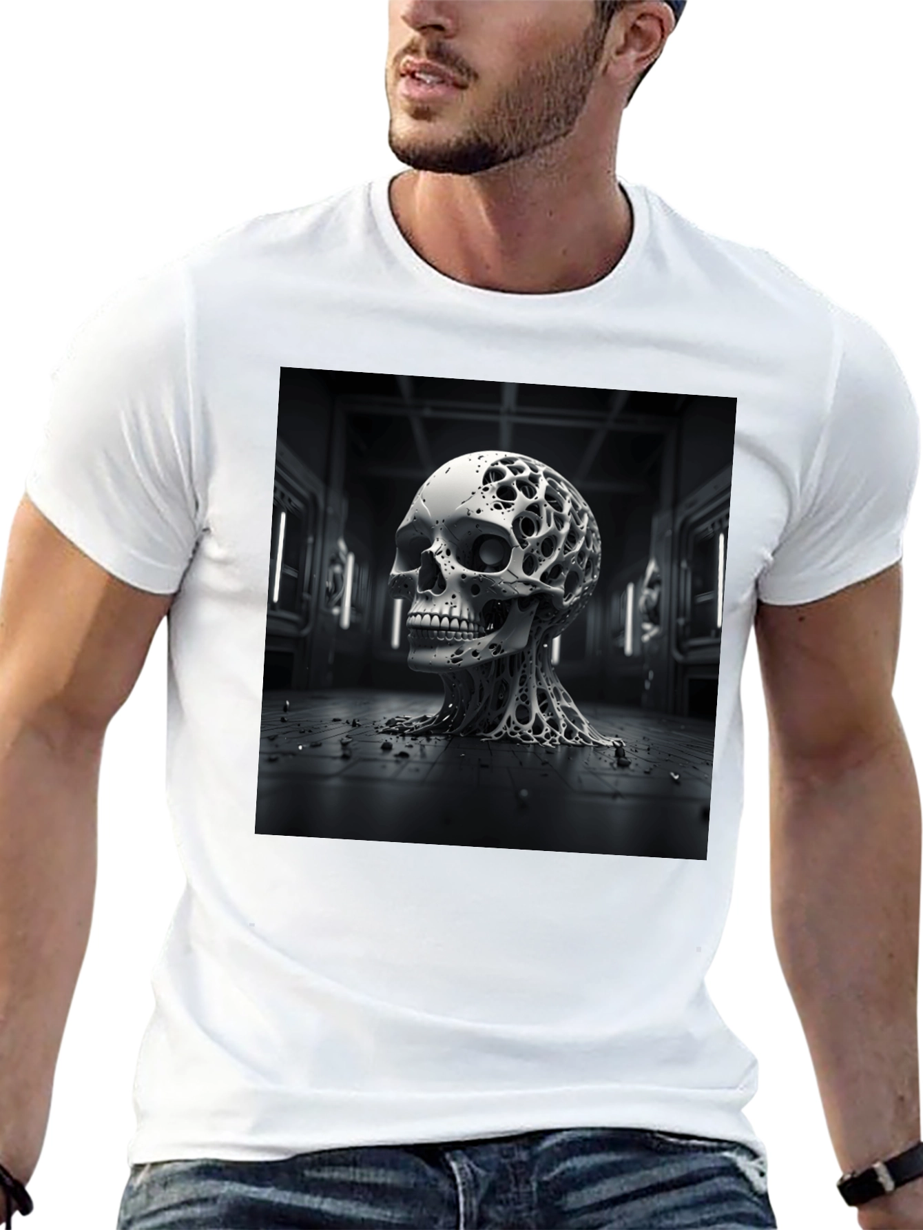 Abstract Skull T-Shirt: Edgy & Unique Design