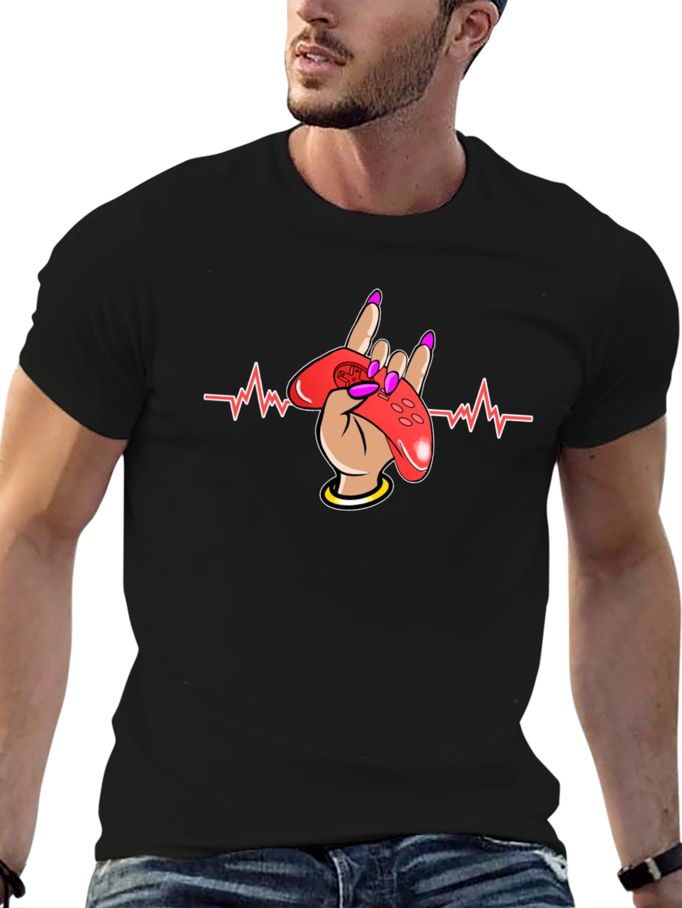 Gamer Heartbeat T-Shirt - Rock On Gaming!