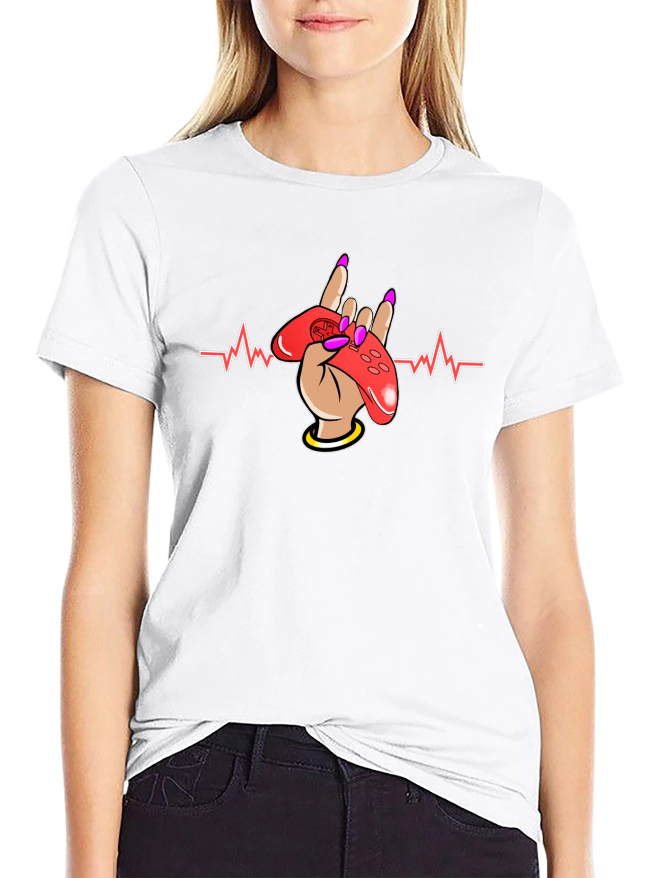 Gamer Heartbeat T-Shirt - Rock On Gaming!