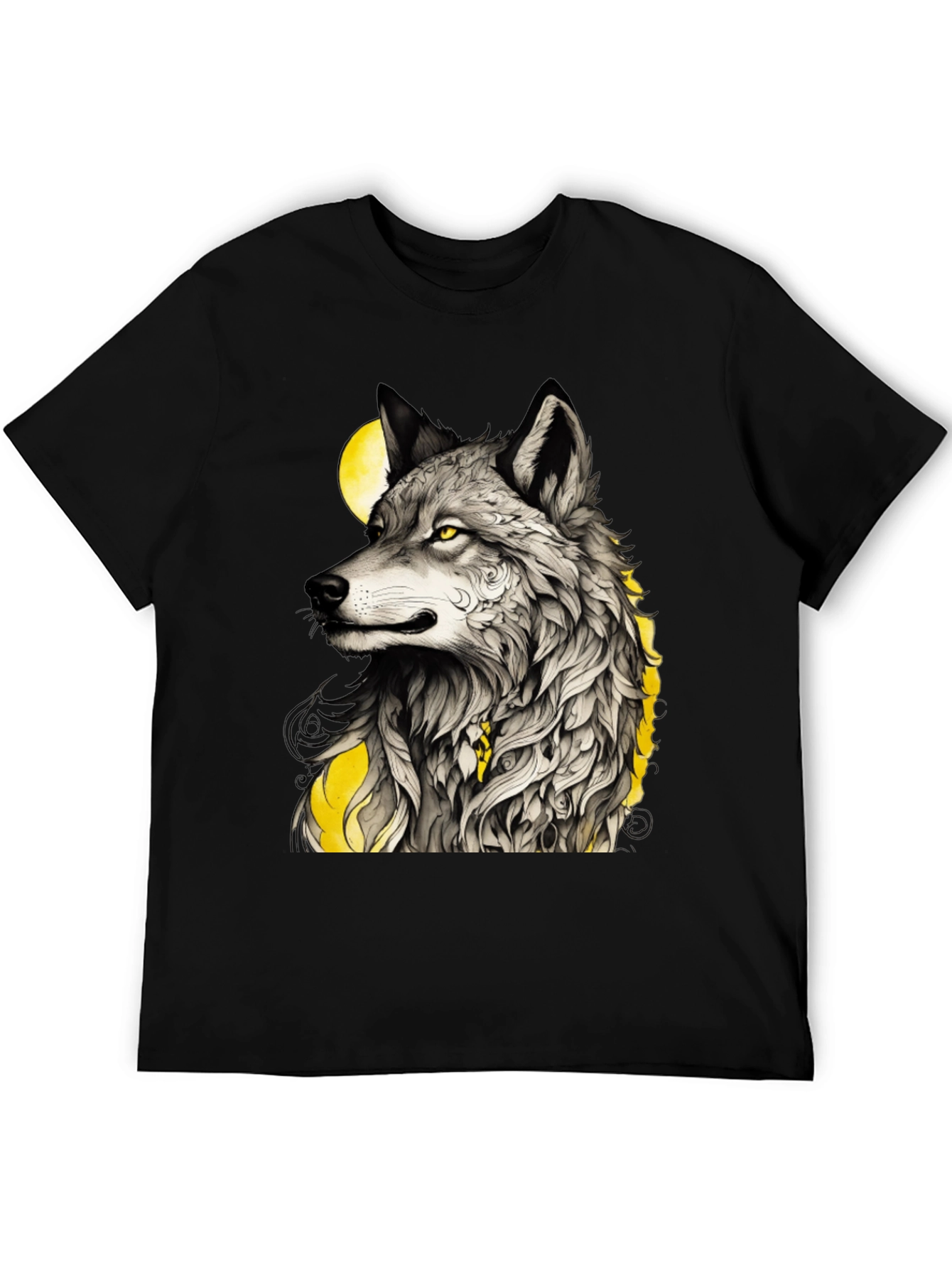 Wolf Graphic Tee - Mens Black T-Shirt