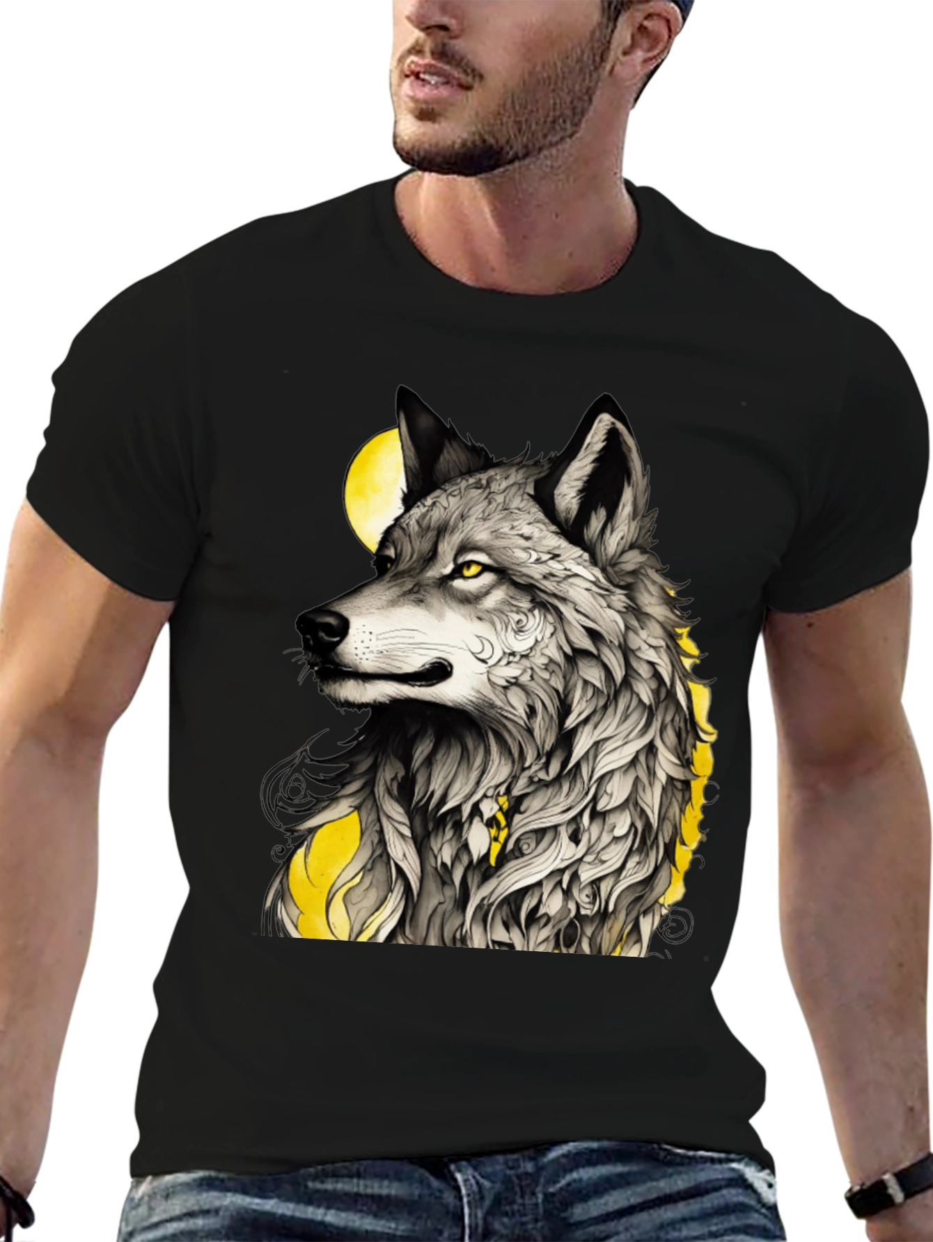 Wolf Graphic Tee - Mens Black T-Shirt