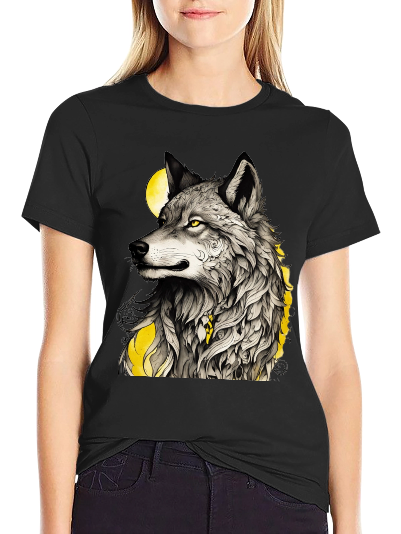 Wolf Graphic Tee - Mens Black T-Shirt