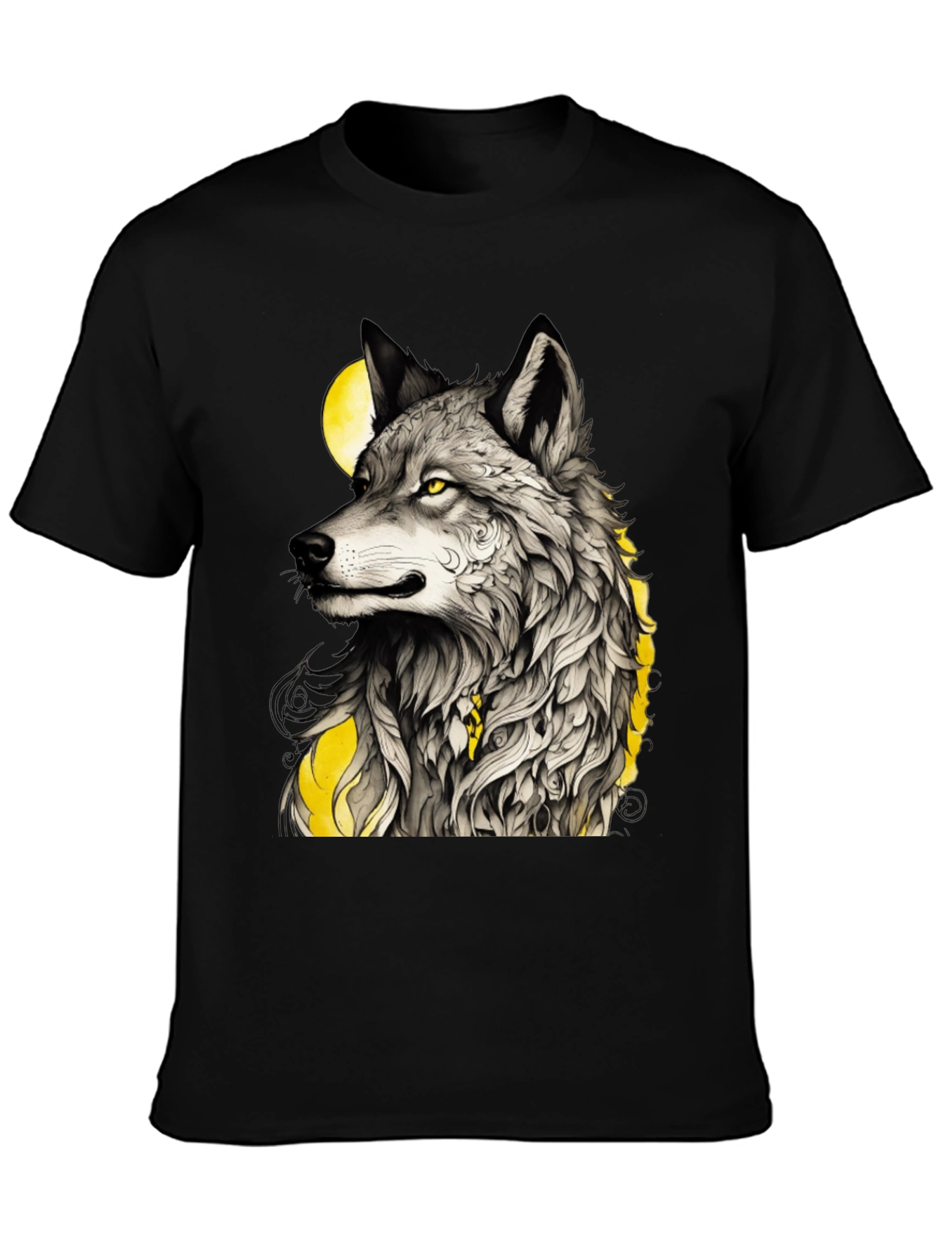 Wolf Graphic Tee - Mens Black T-Shirt