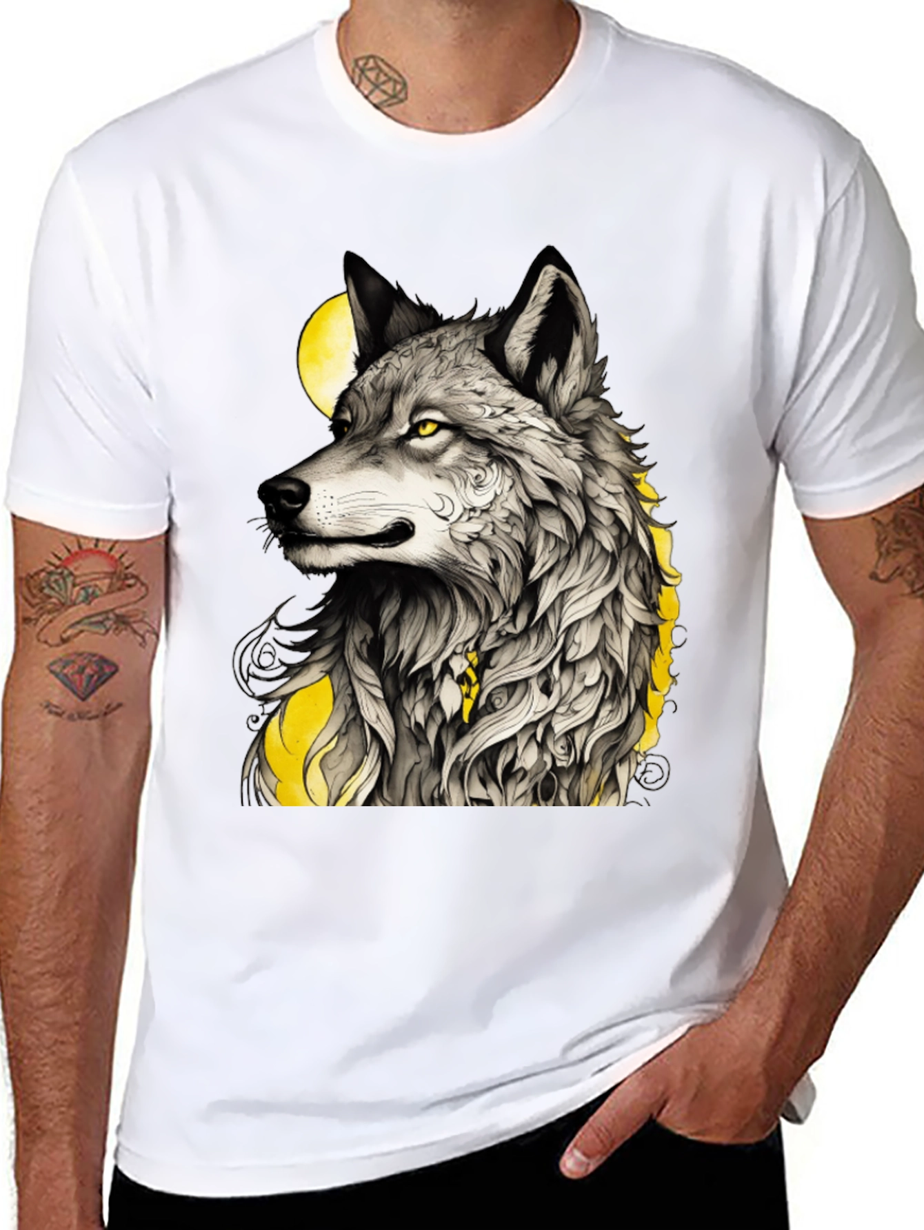 Wolf Graphic Tee - Mens Black T-Shirt