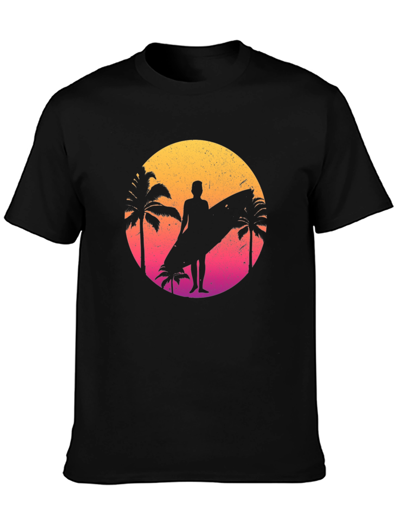 Retro Sunset Surfer Graphic T-Shirt