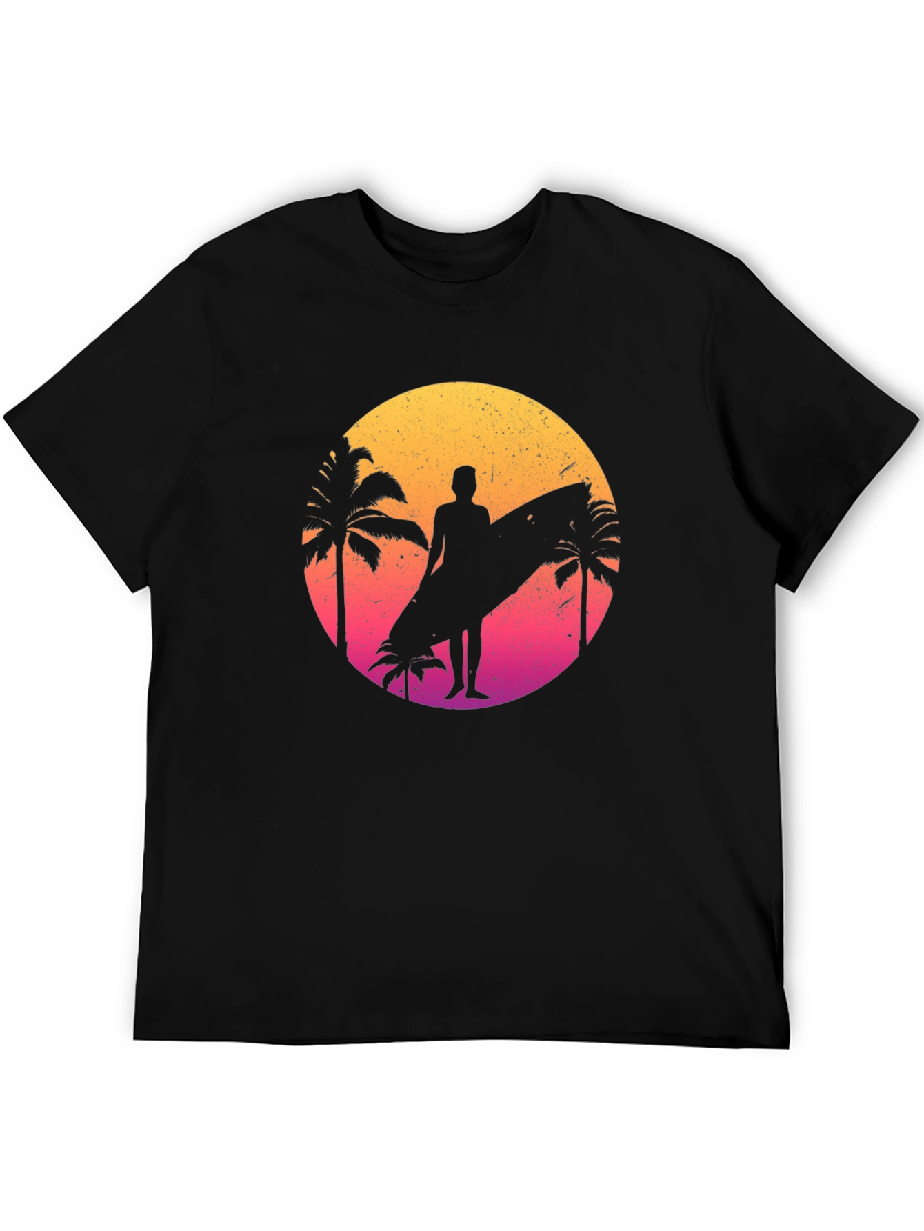 Retro Sunset Surfer Graphic T-Shirt