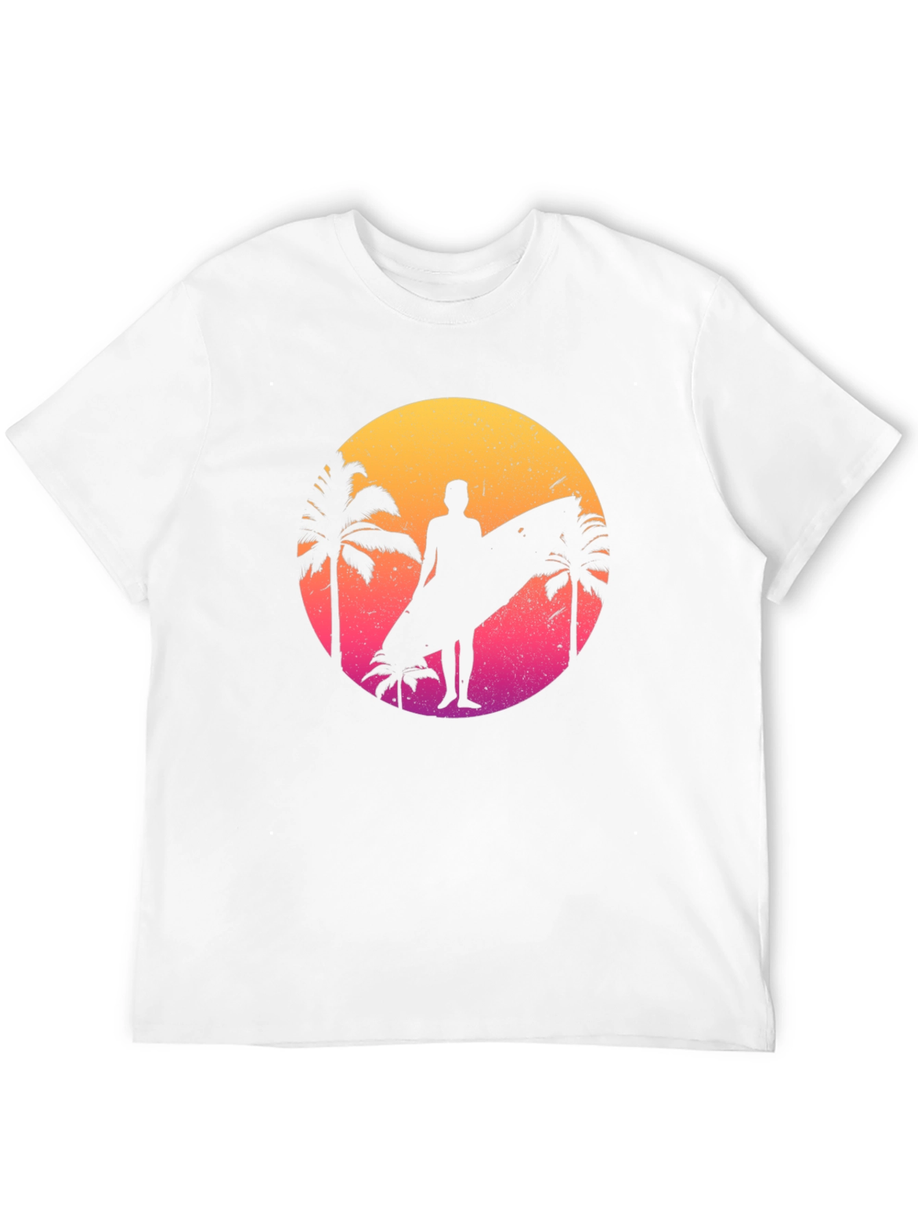 Retro Sunset Surfer Graphic T-Shirt