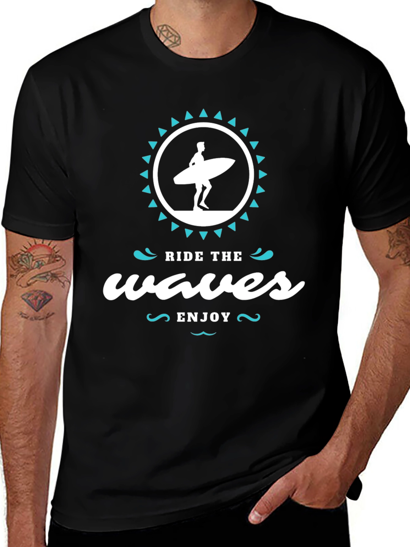 Ride the Waves T-Shirt - Stylish Surfer Graphic Tee