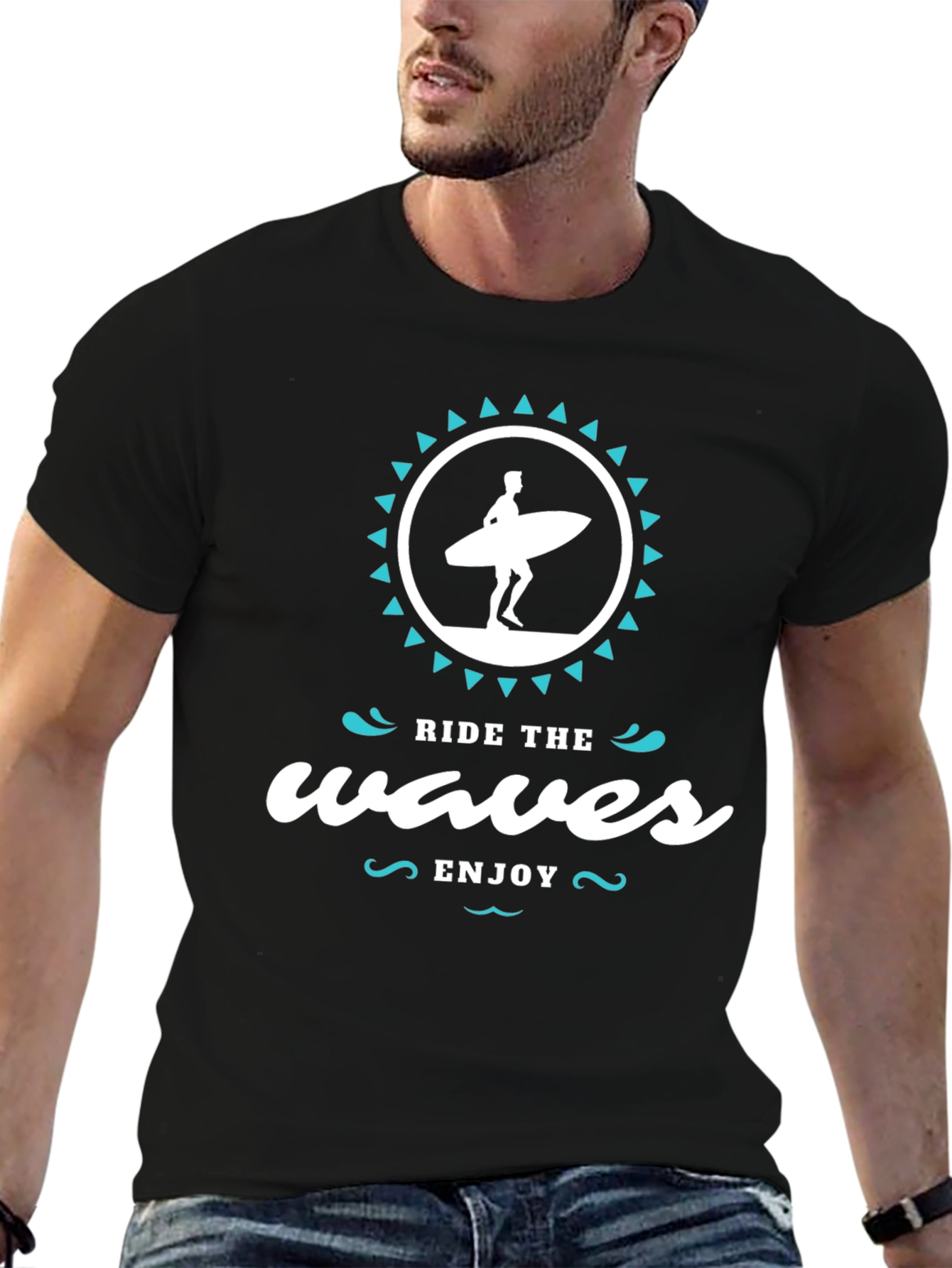 Ride the Waves T-Shirt - Stylish Surfer Graphic Tee