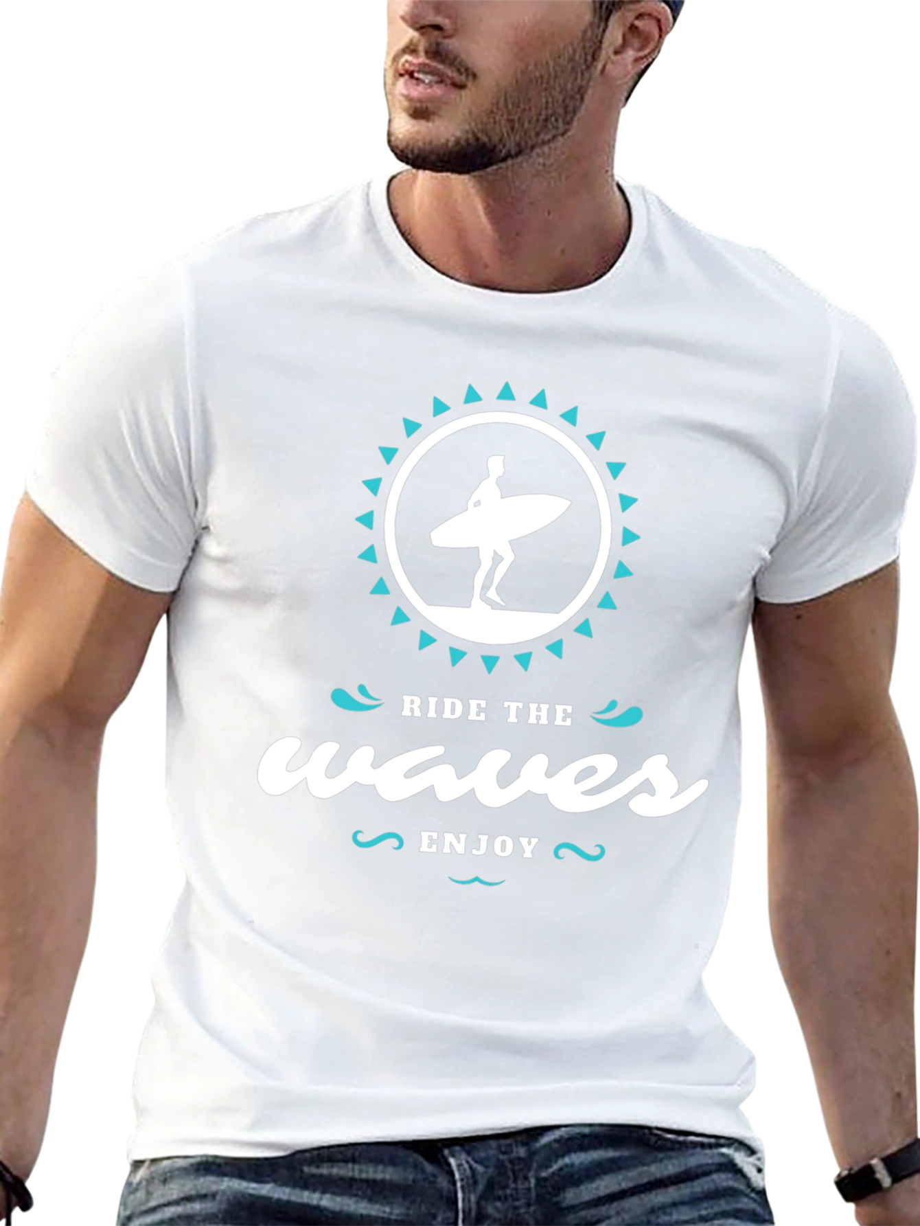 Ride the Waves T-Shirt - Stylish Surfer Graphic Tee