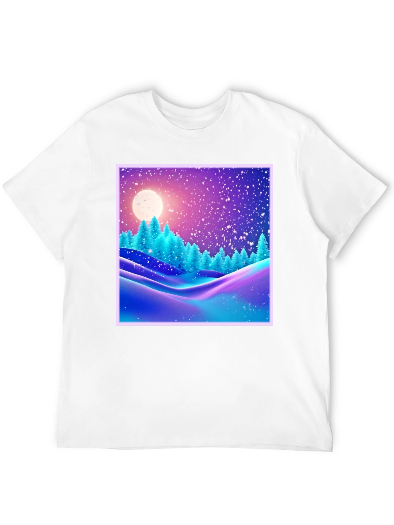 Winter Landscape Graphic Tee - Black Cotton Blend