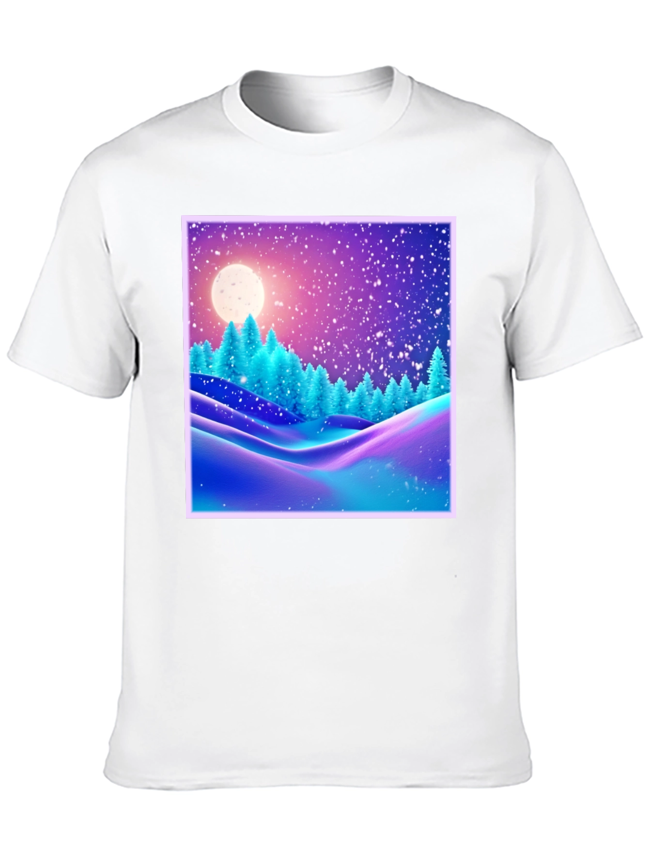 Winter Landscape Graphic Tee - Black Cotton Blend