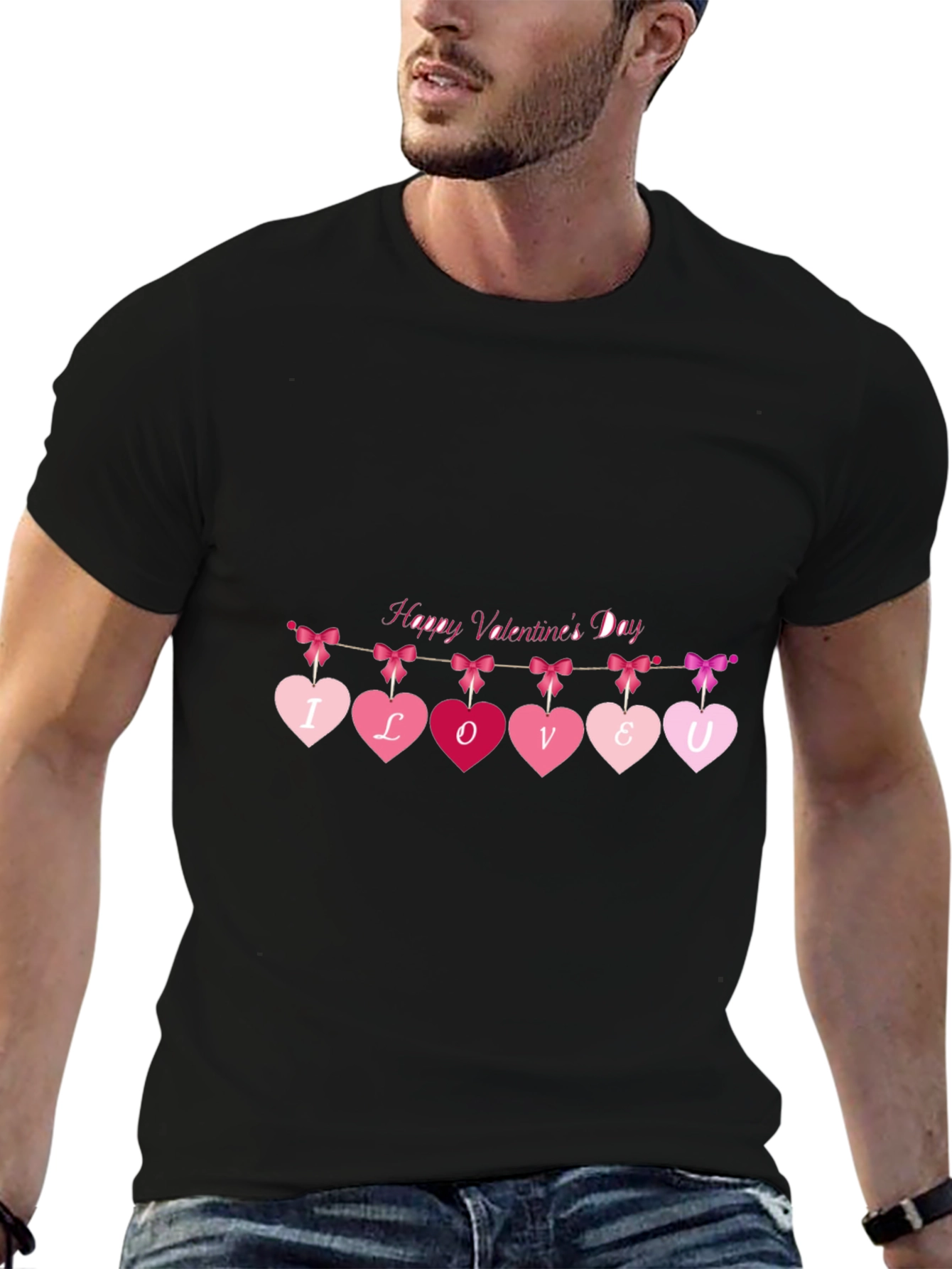 Valentines Day Heart Banner Graphic Tee