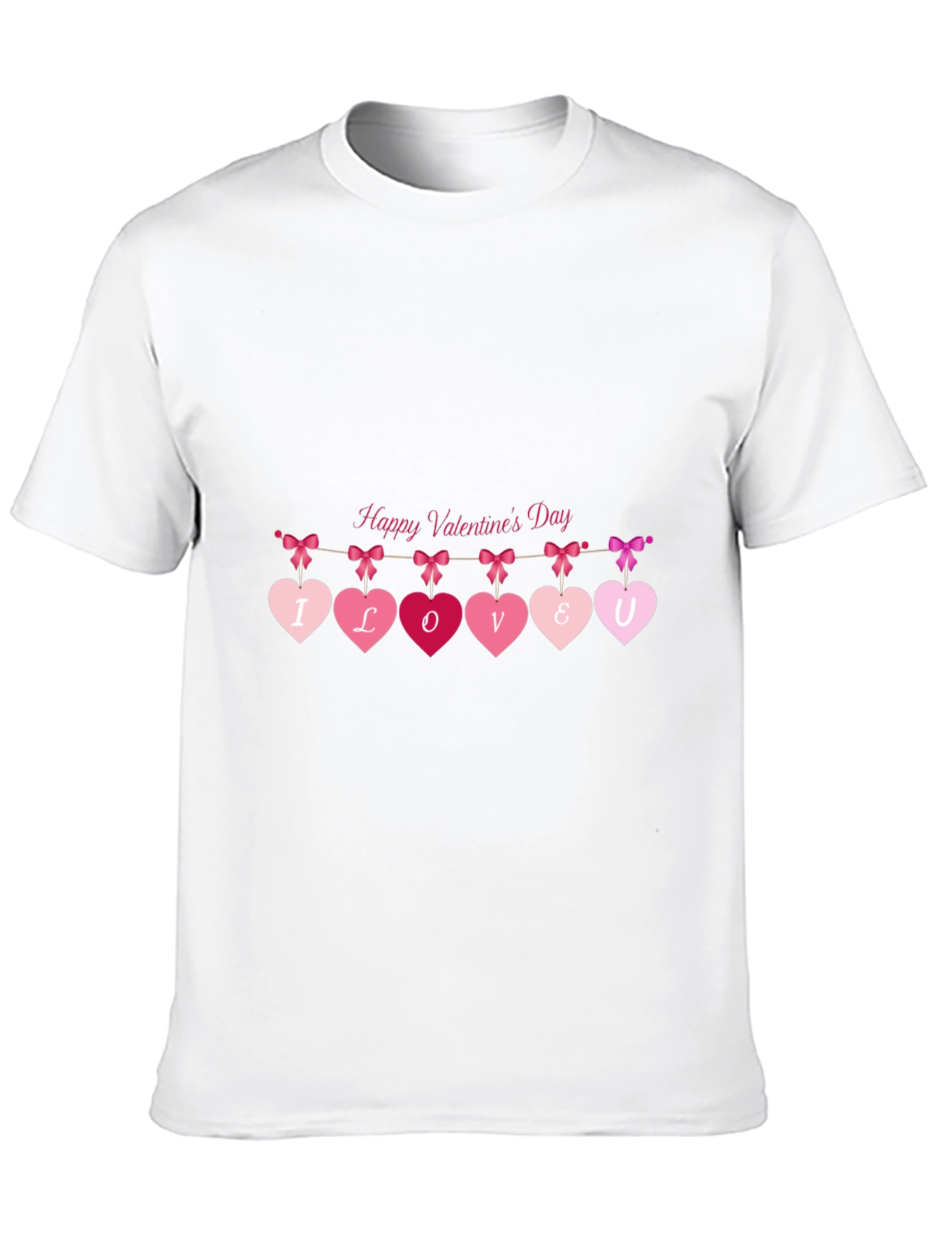 Valentines Day Heart Banner Graphic Tee