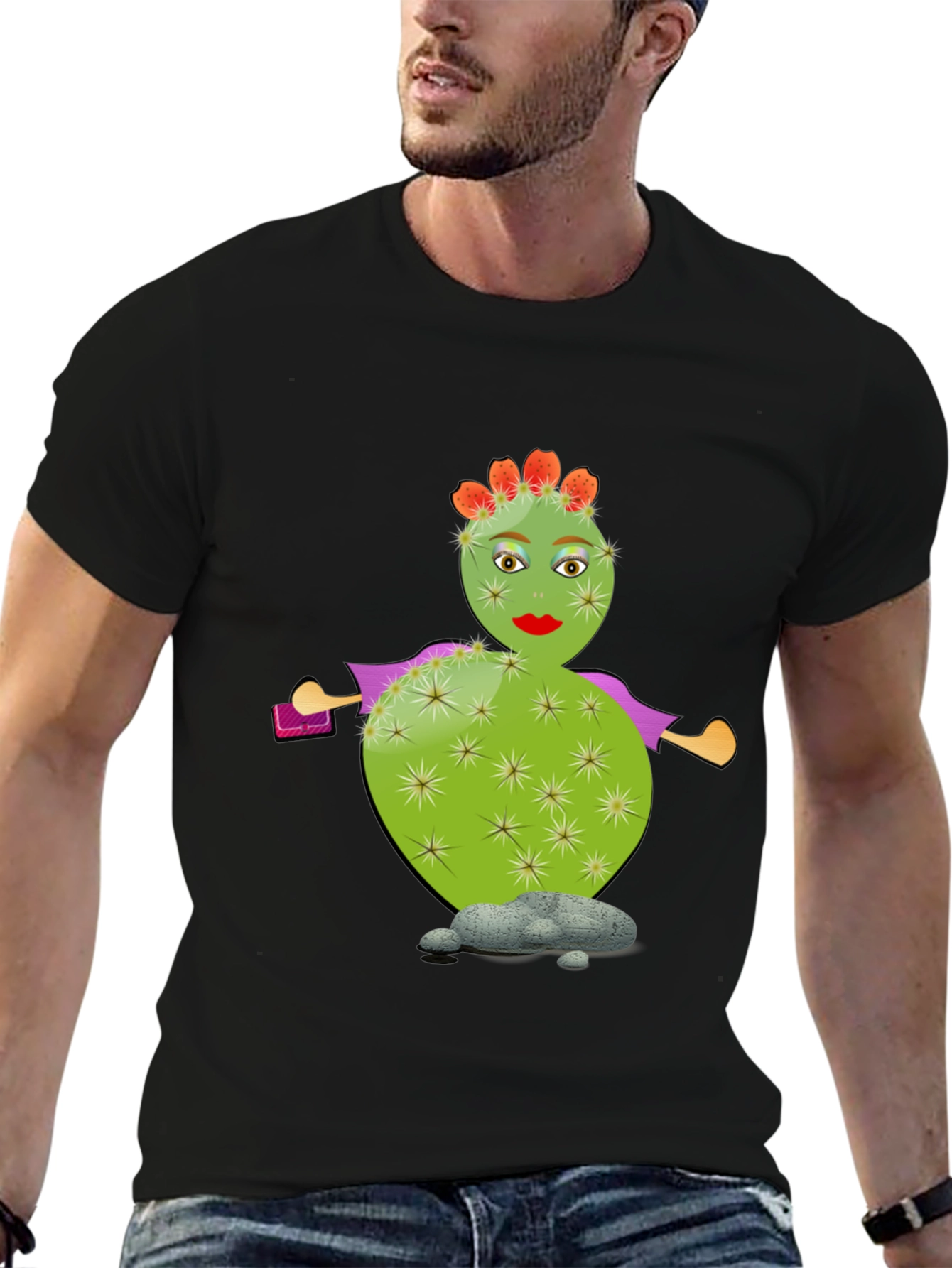 Whimsical Cactus T-Shirt - Quirky Graphic Tee
