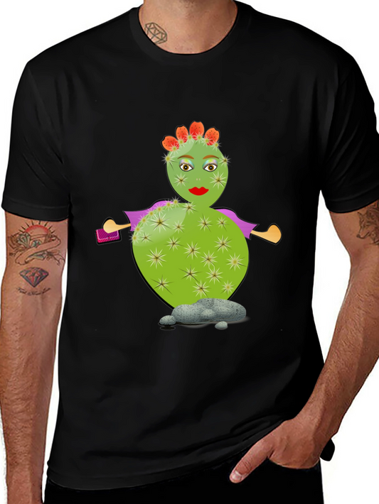 Whimsical Cactus T-Shirt - Quirky Graphic Tee
