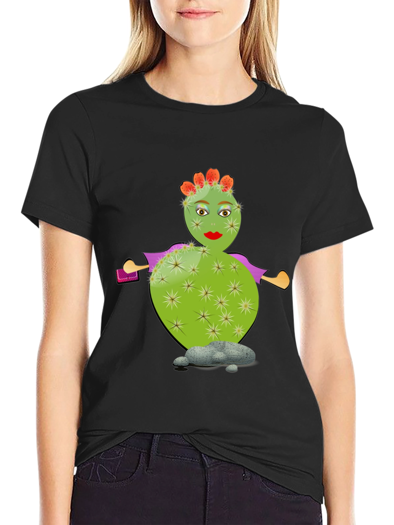 Whimsical Cactus T-Shirt - Quirky Graphic Tee