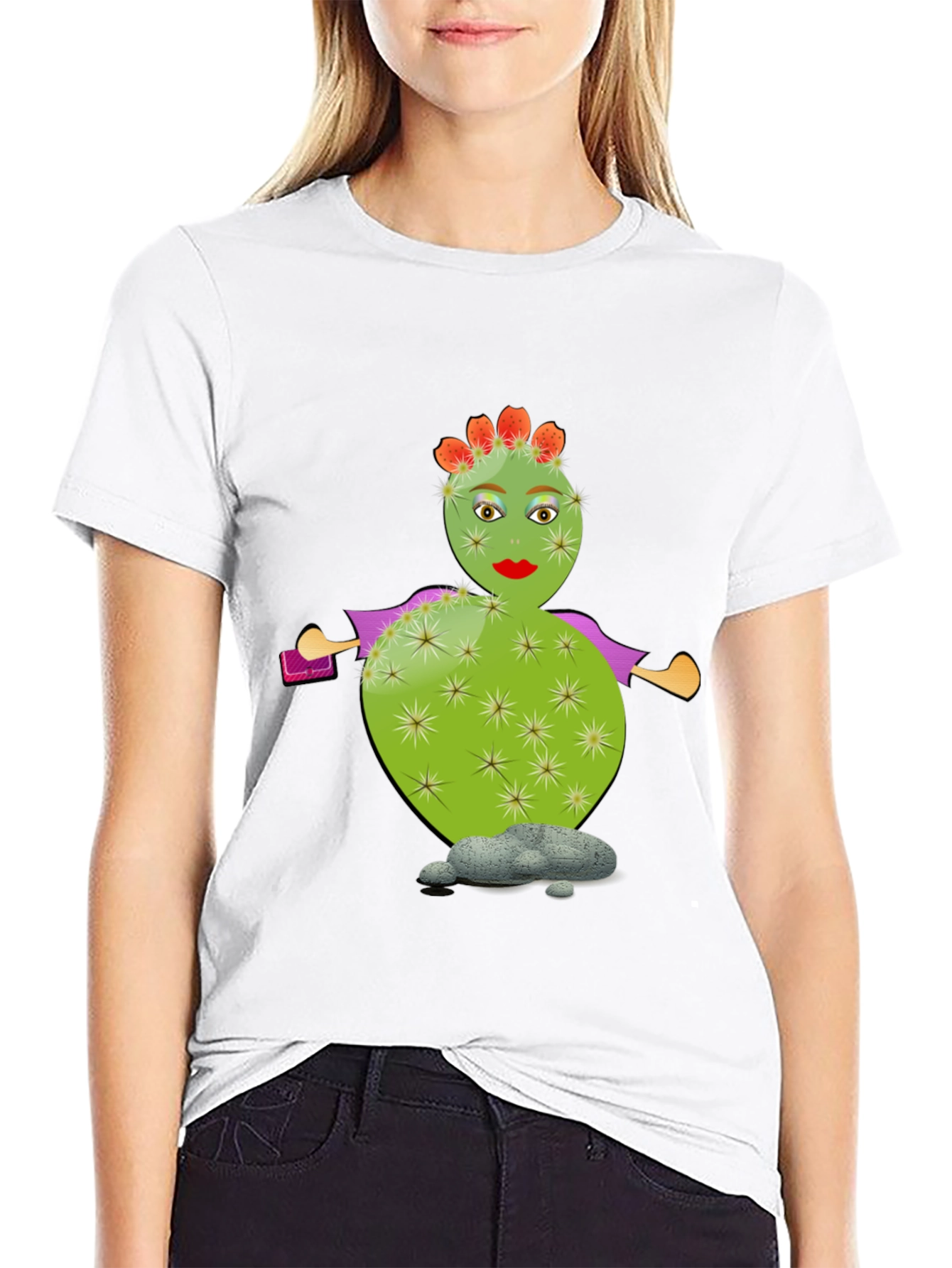 Whimsical Cactus T-Shirt - Quirky Graphic Tee