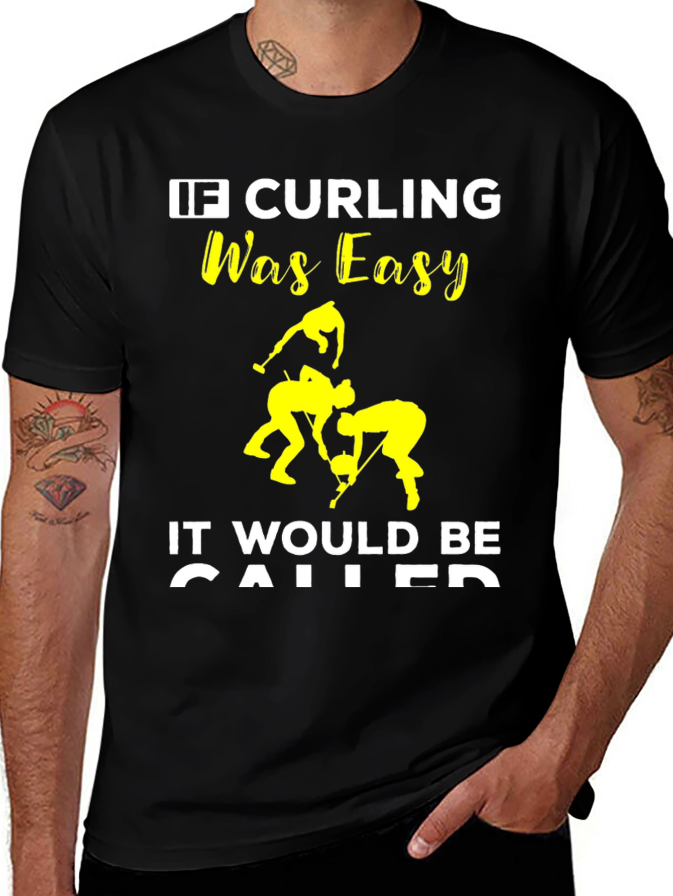 Funny Curling T-Shirt - If Curling Was Easy...