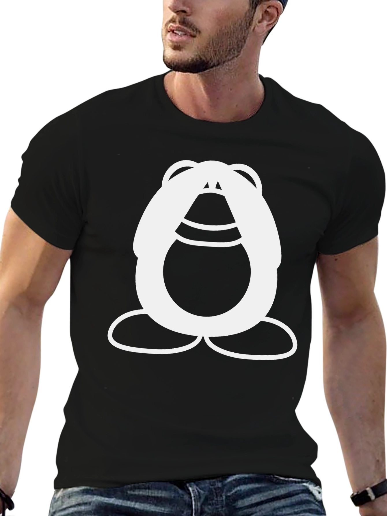 Funky Cartoon Character Black T-Shirt