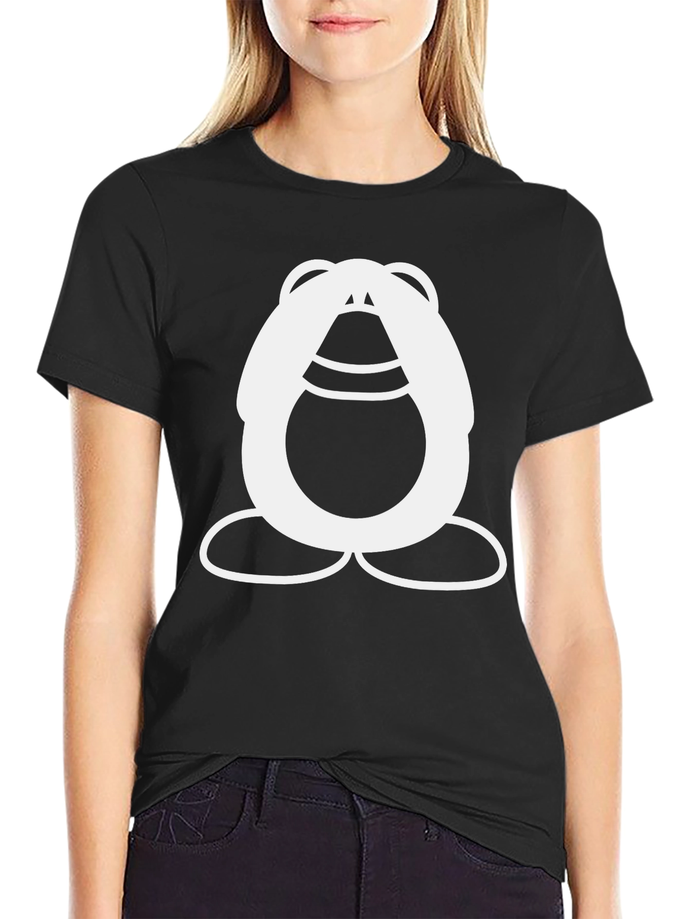 Funky Cartoon Character Black T-Shirt