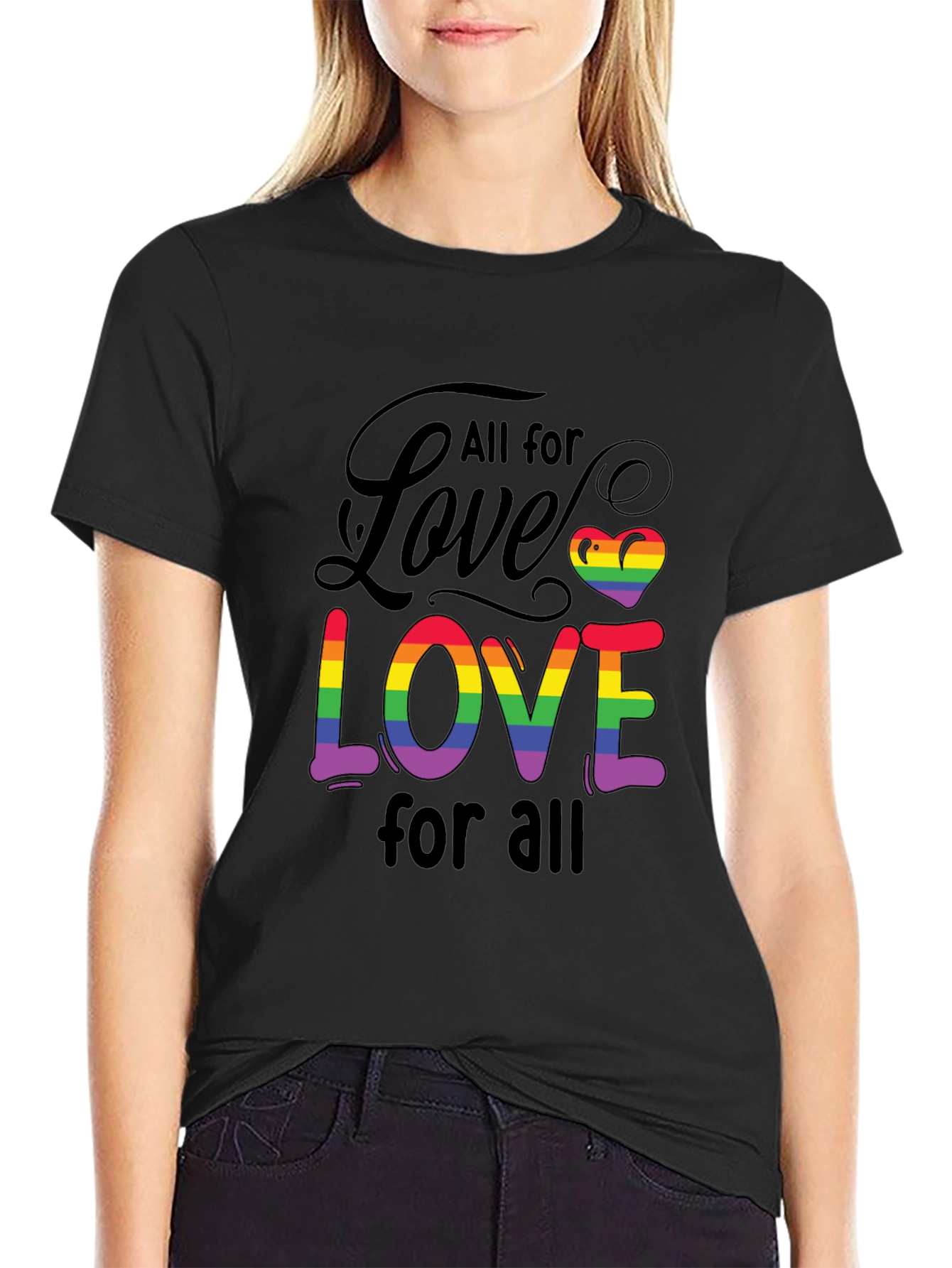 All for Love Tee - Rainbow Pride Design