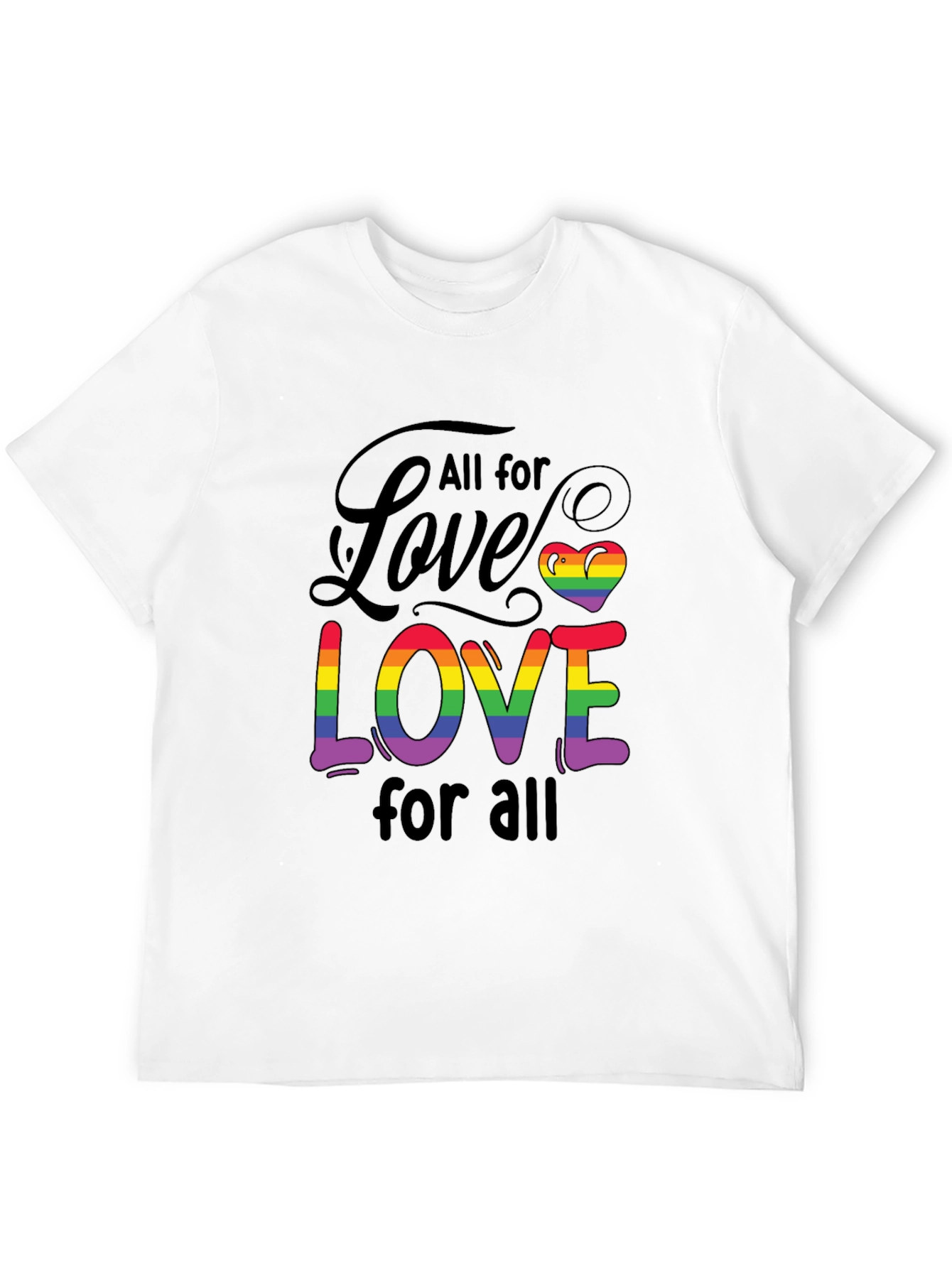 All for Love Tee - Rainbow Pride Design