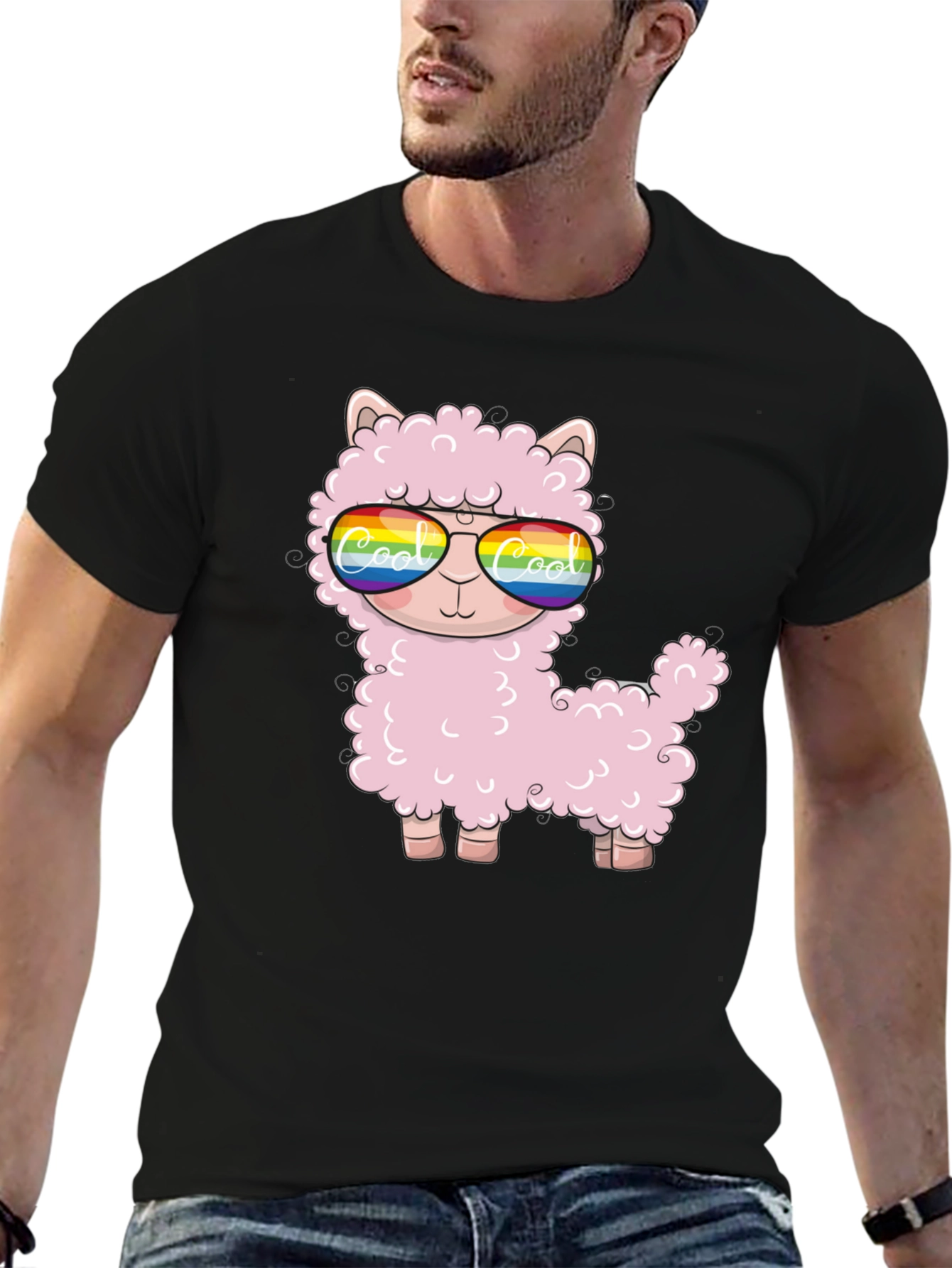 Cool Llama Black T-Shirt