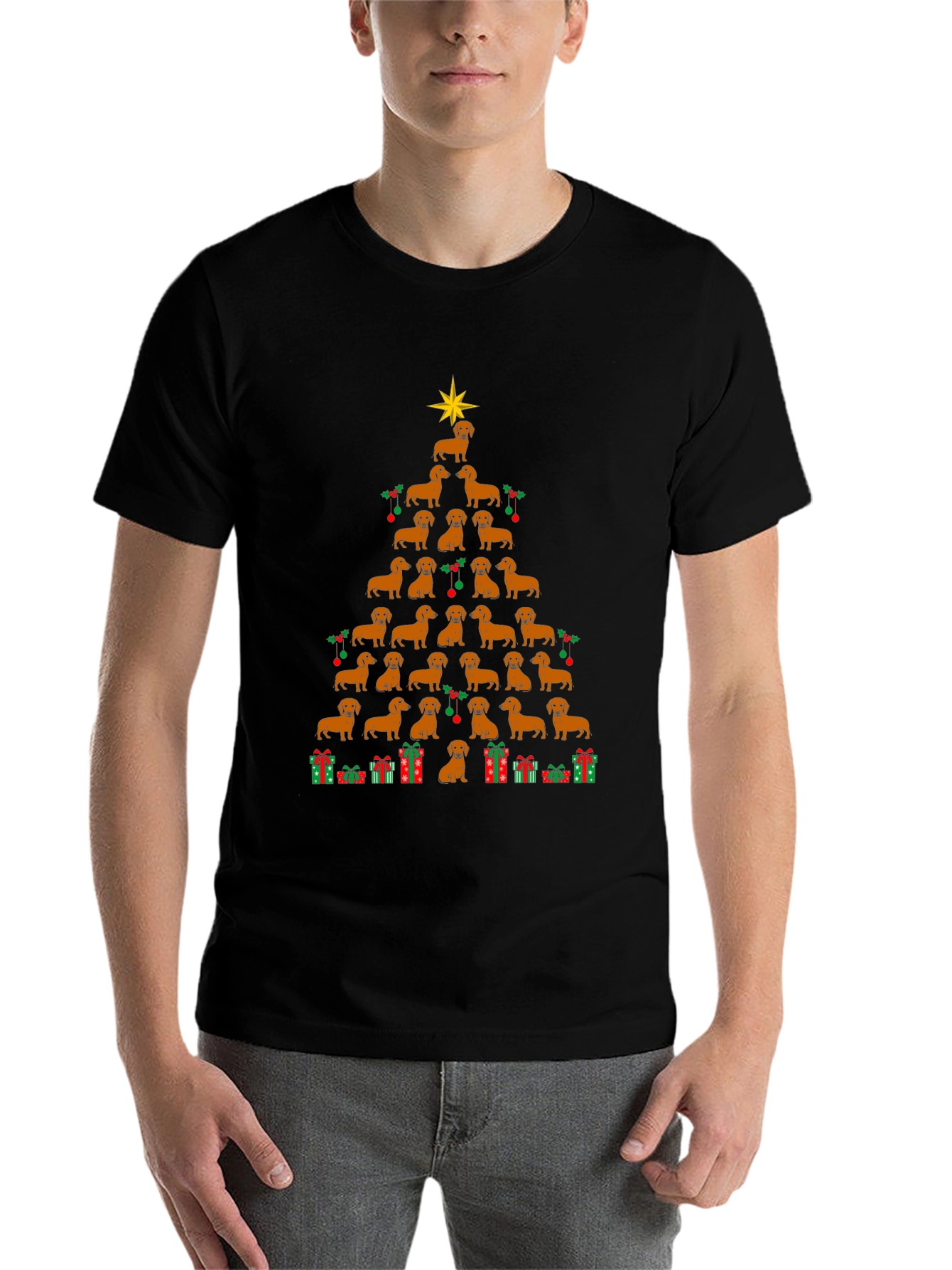 Dachshund Christmas Tree T-Shirt - Holiday Dog Tee