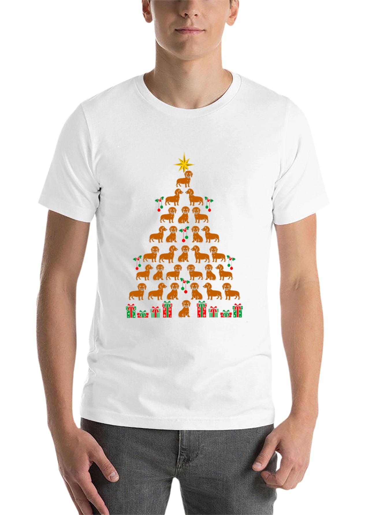 Dachshund Christmas Tree T-Shirt - Holiday Dog Tee
