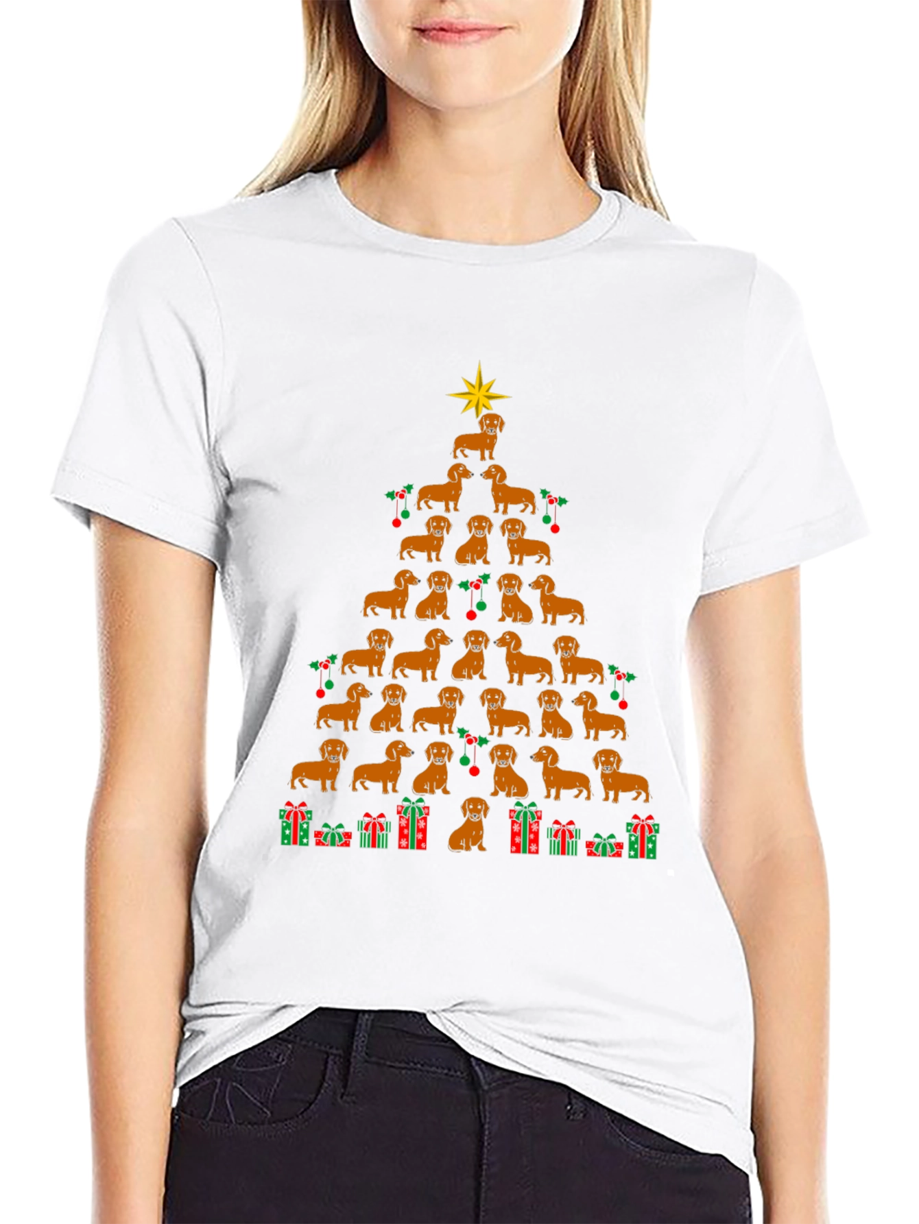 Dachshund Christmas Tree T-Shirt - Holiday Dog Tee
