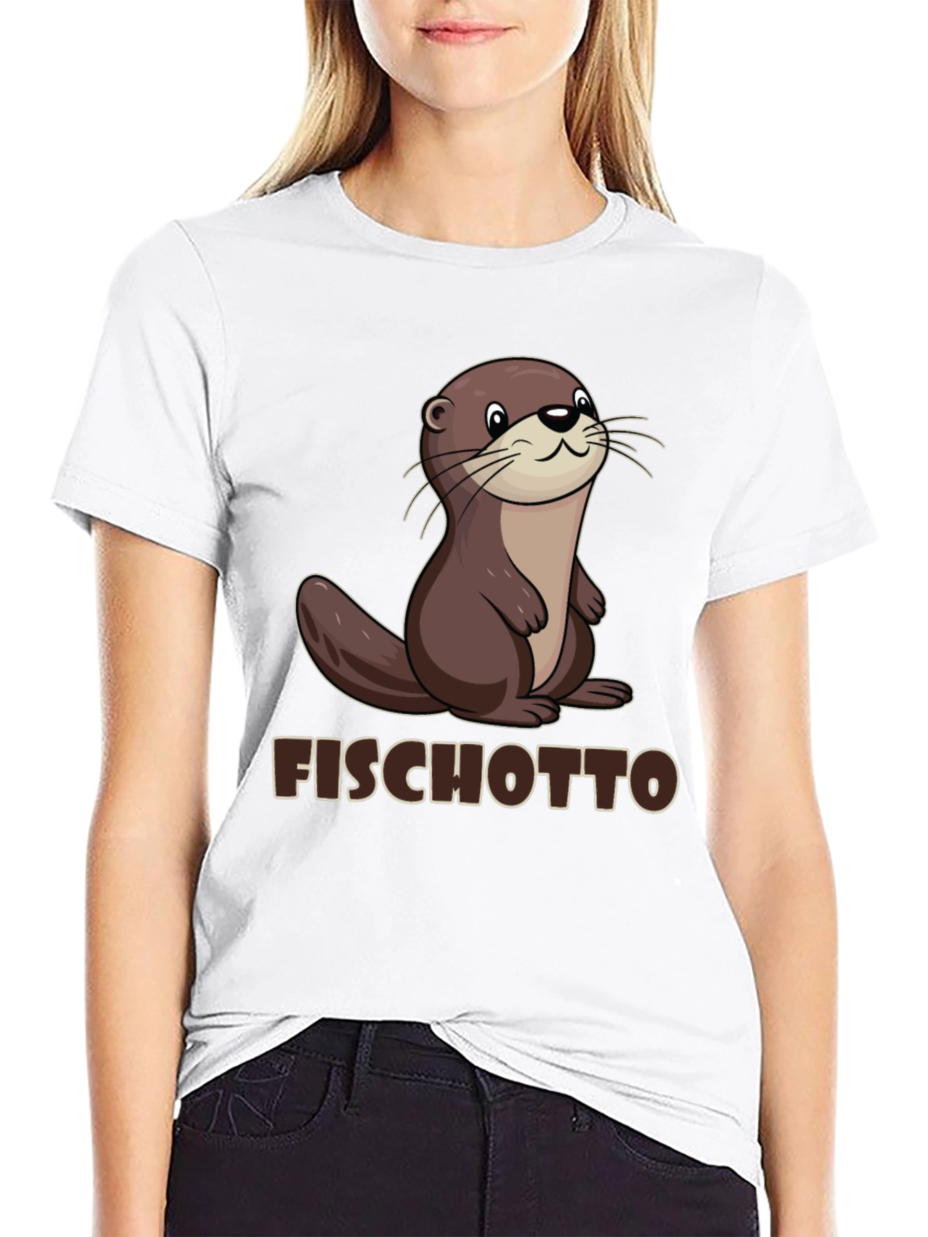 Fischotto Otter Graphic Tee - Black T-Shirt