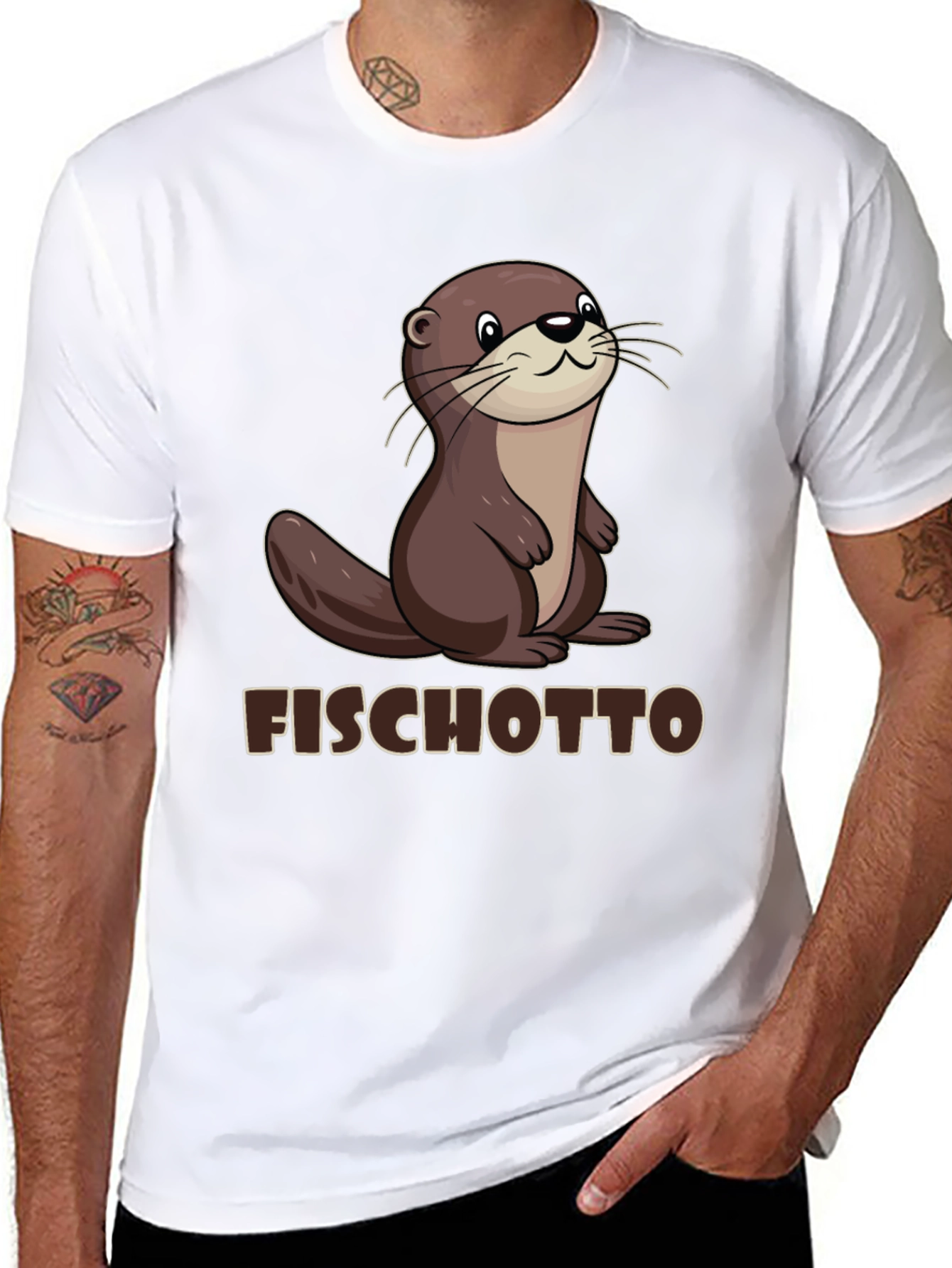 Fischotto Otter Graphic Tee - Black T-Shirt