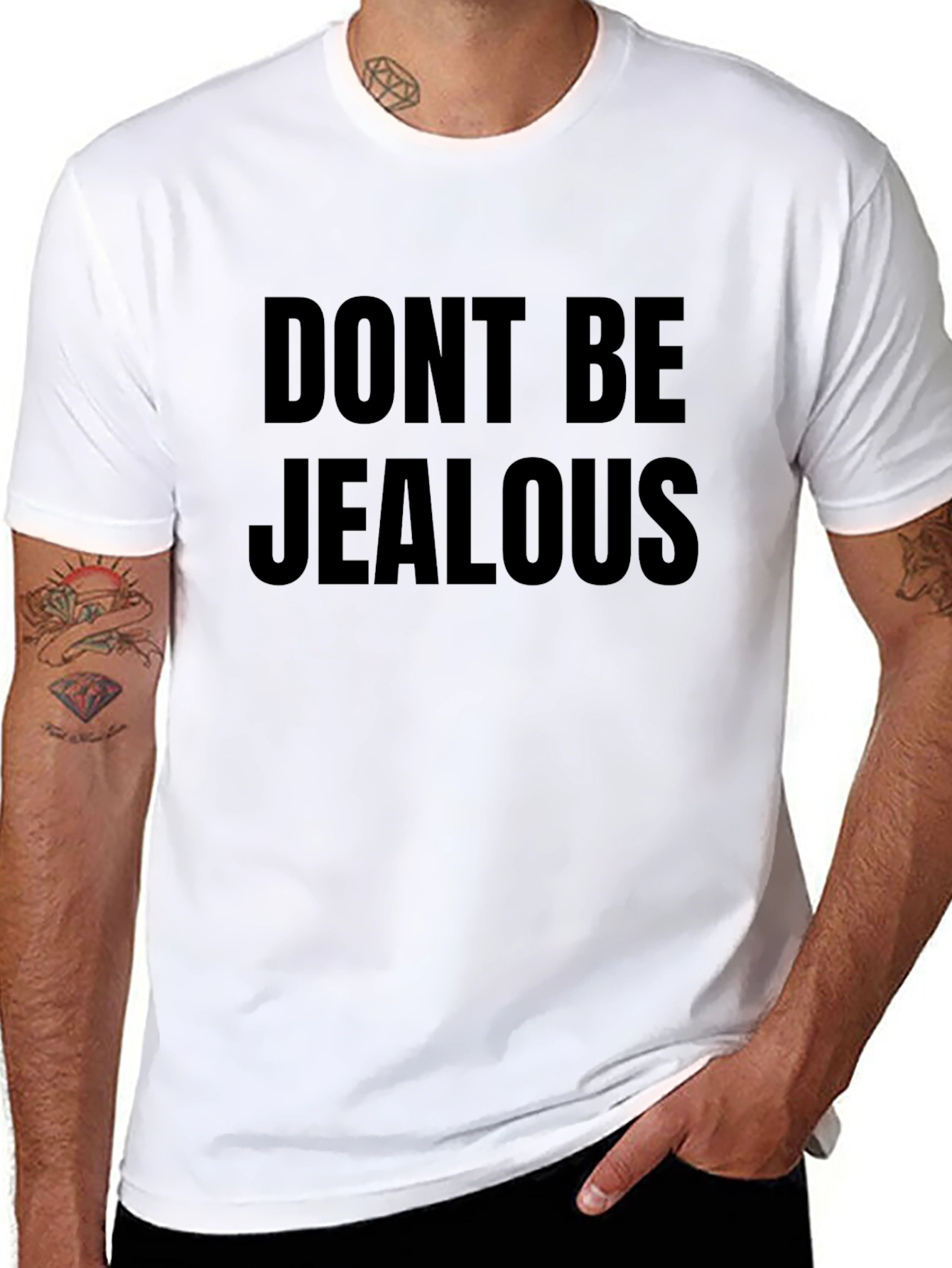 Dont Be Jealous Graphic Print Black T-Shirt