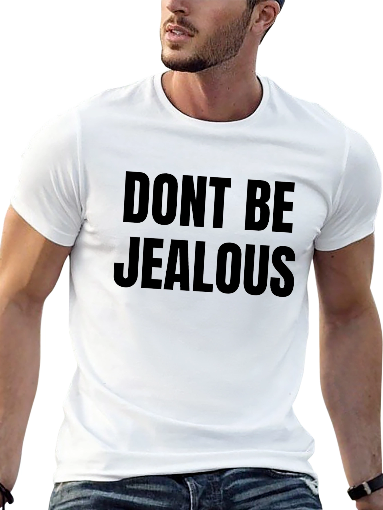 Dont Be Jealous Graphic Print Black T-Shirt