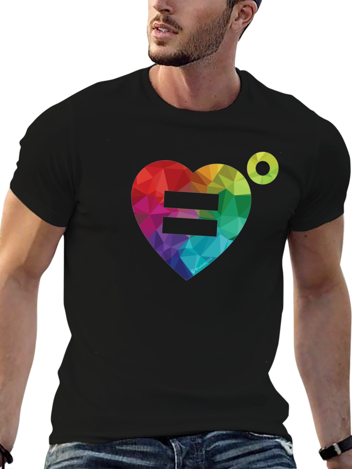 Equality Rainbow Heart Graphic Tee