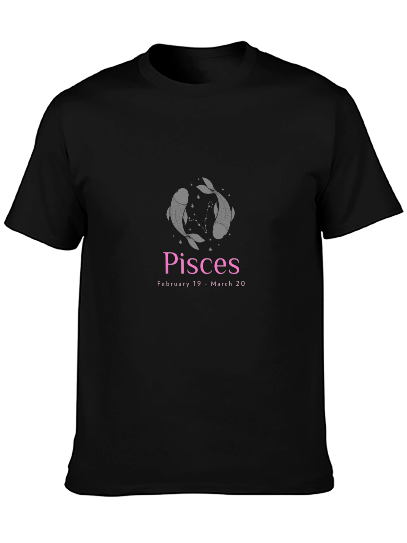 Pisces Zodiac Black Tee