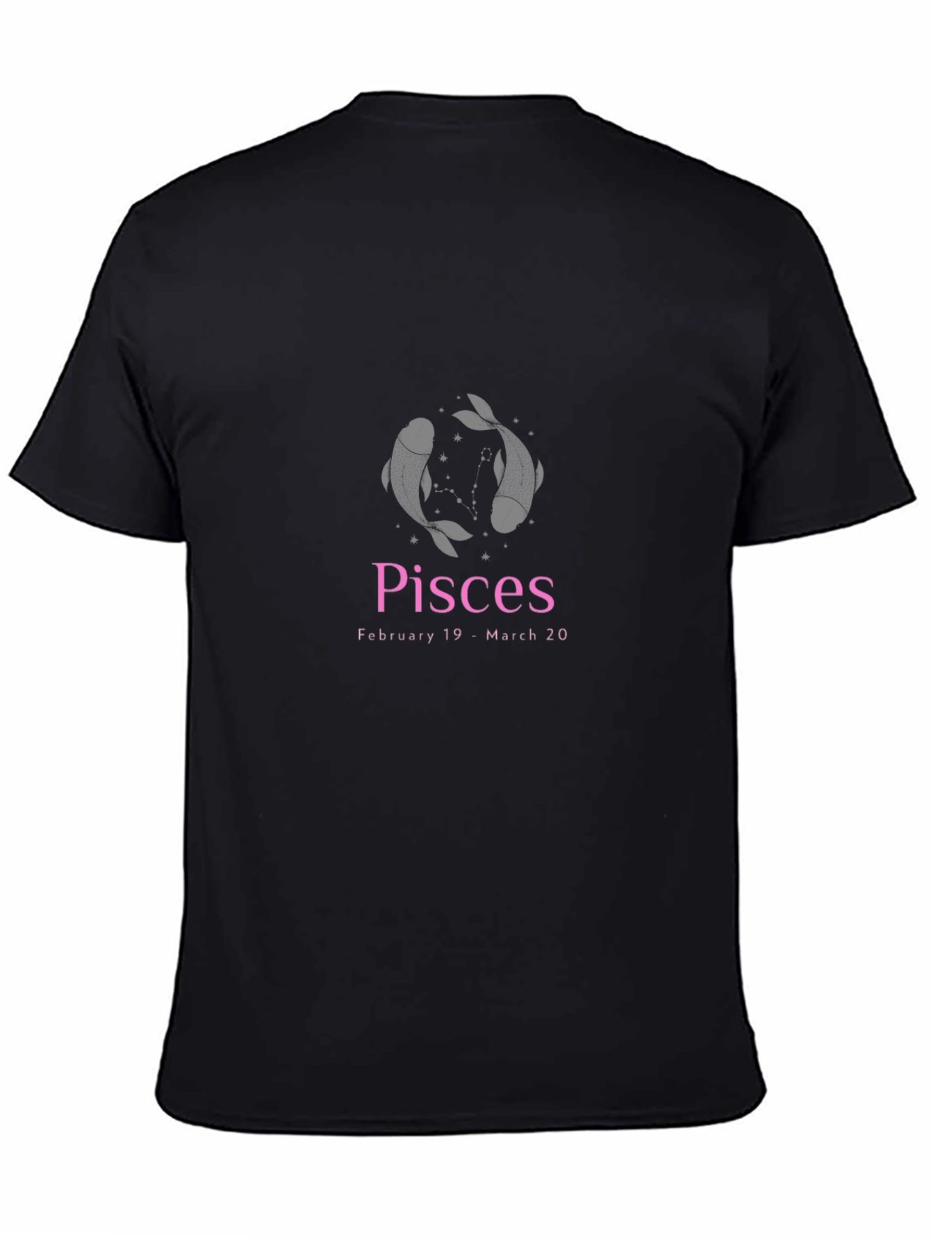 Pisces Zodiac Black Tee