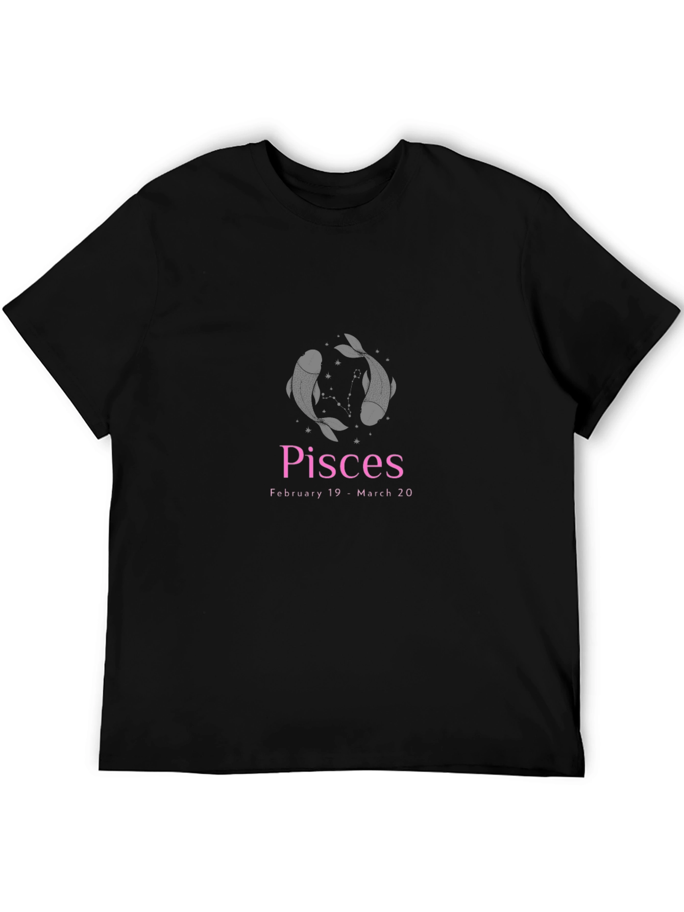 Pisces Zodiac Black Tee
