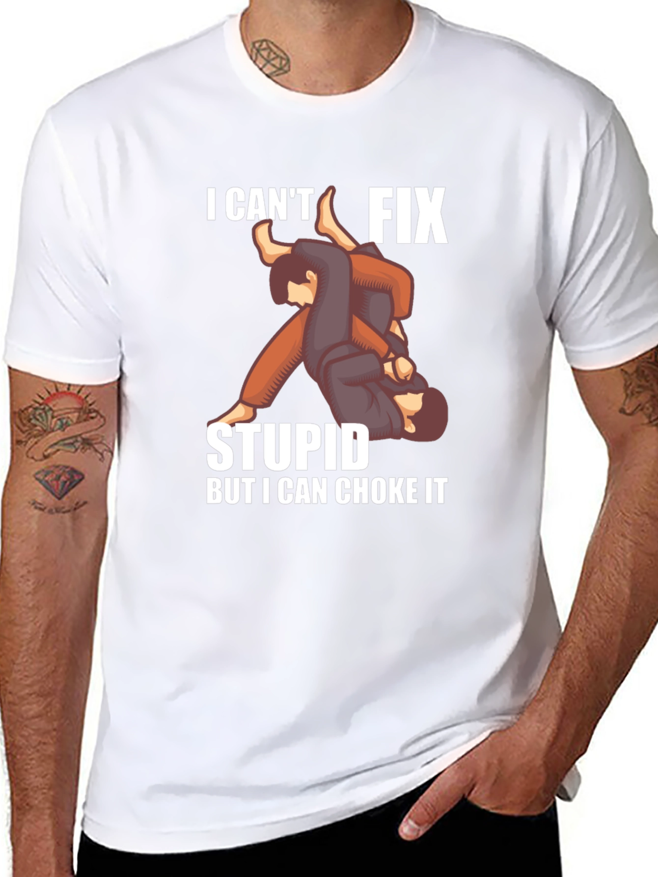 I Cant Fix Stupid Choke It Jiu Jitsu T-Shirt