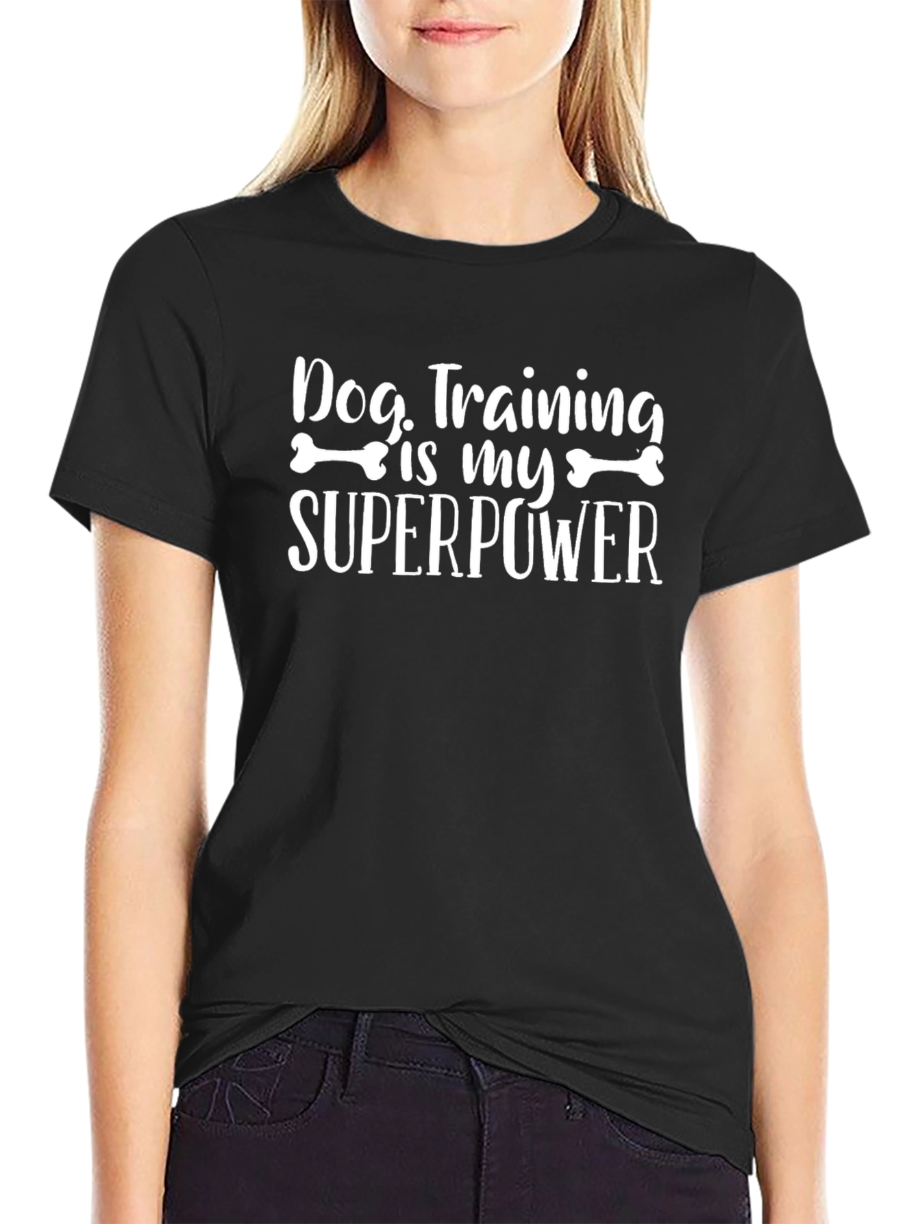 Dog Training is My Superpower Black T-Shirt