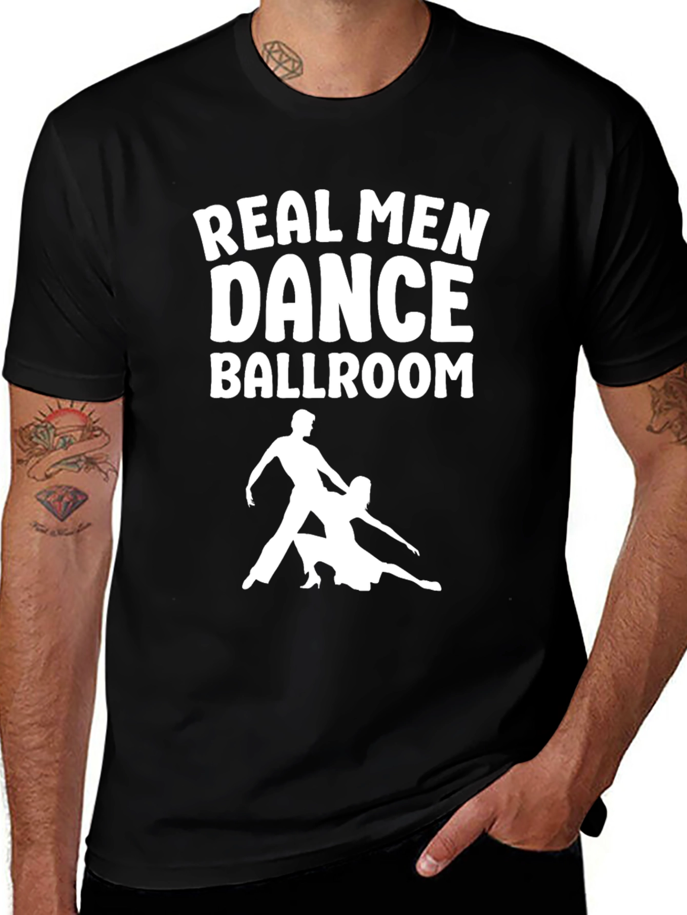 Real Men Dance Ballroom T-Shirt - Black