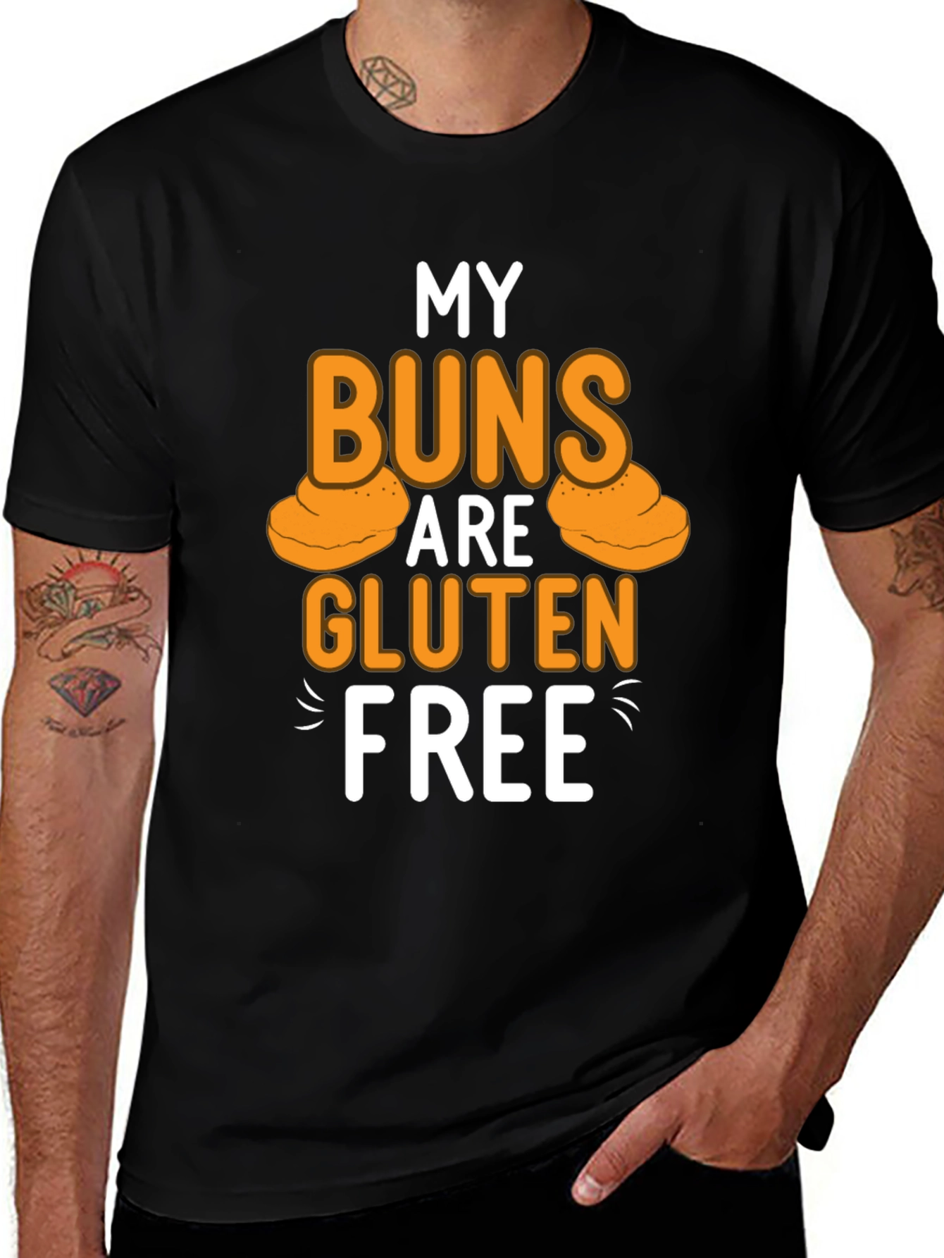 My Buns Are Gluten Free Black T-Shirt