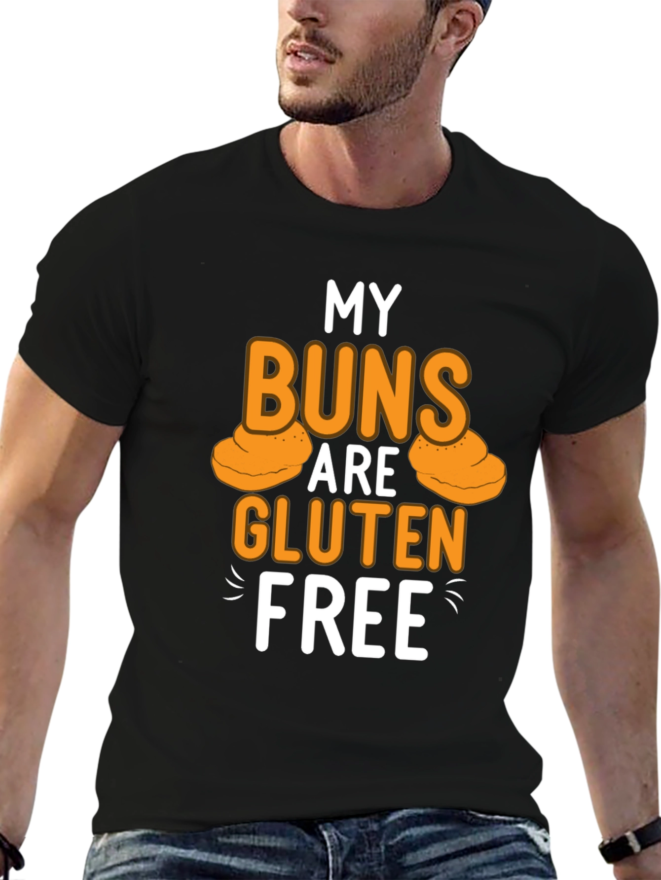 My Buns Are Gluten Free Black T-Shirt