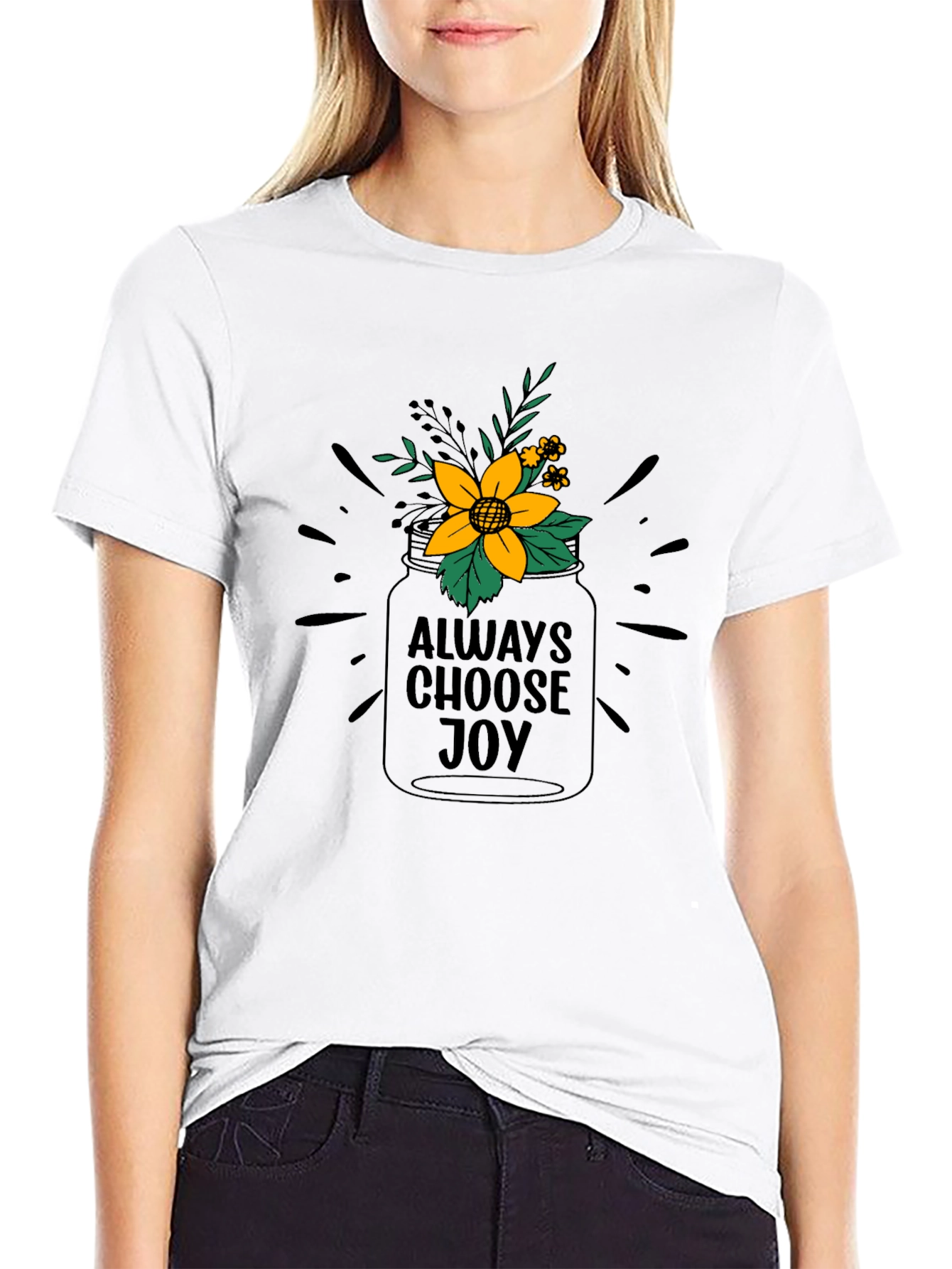 Always Choose Joy Graphic Tee - Black