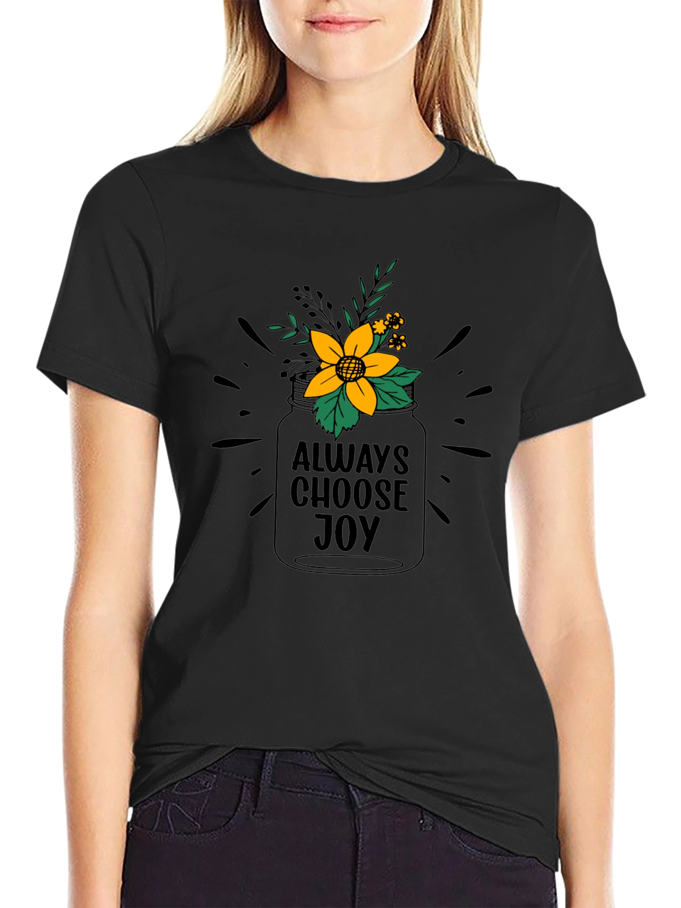 Always Choose Joy Graphic Tee - Black